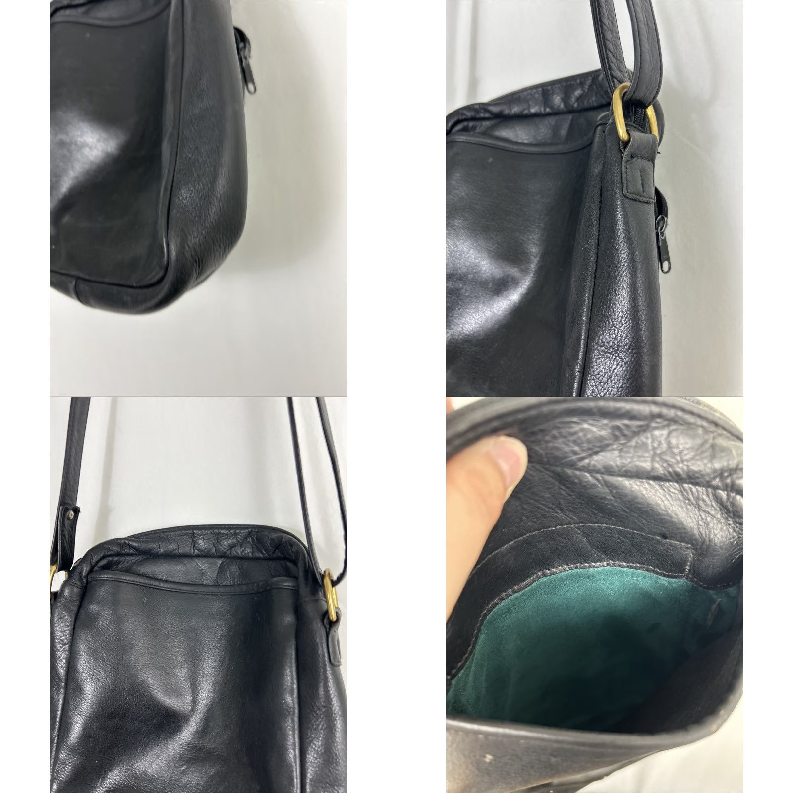 Vintage VINTAGE Leather Crossbody Bag Black Adjustable Travel Bag 10.5x8x3 Womens Crossbody Bag Leather Size ONE SIZE - 10 Thumbnail