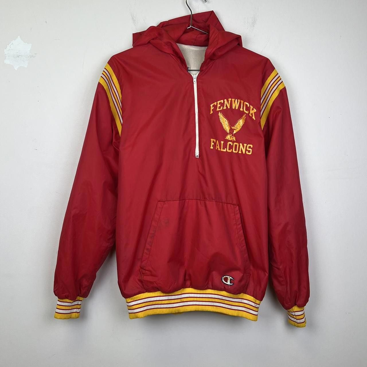 Champion Vintage Fenwick Falcons Pullover Jacket - Red & Yellow Size US M / EU 48-50 / 2 - 2 Thumbnail