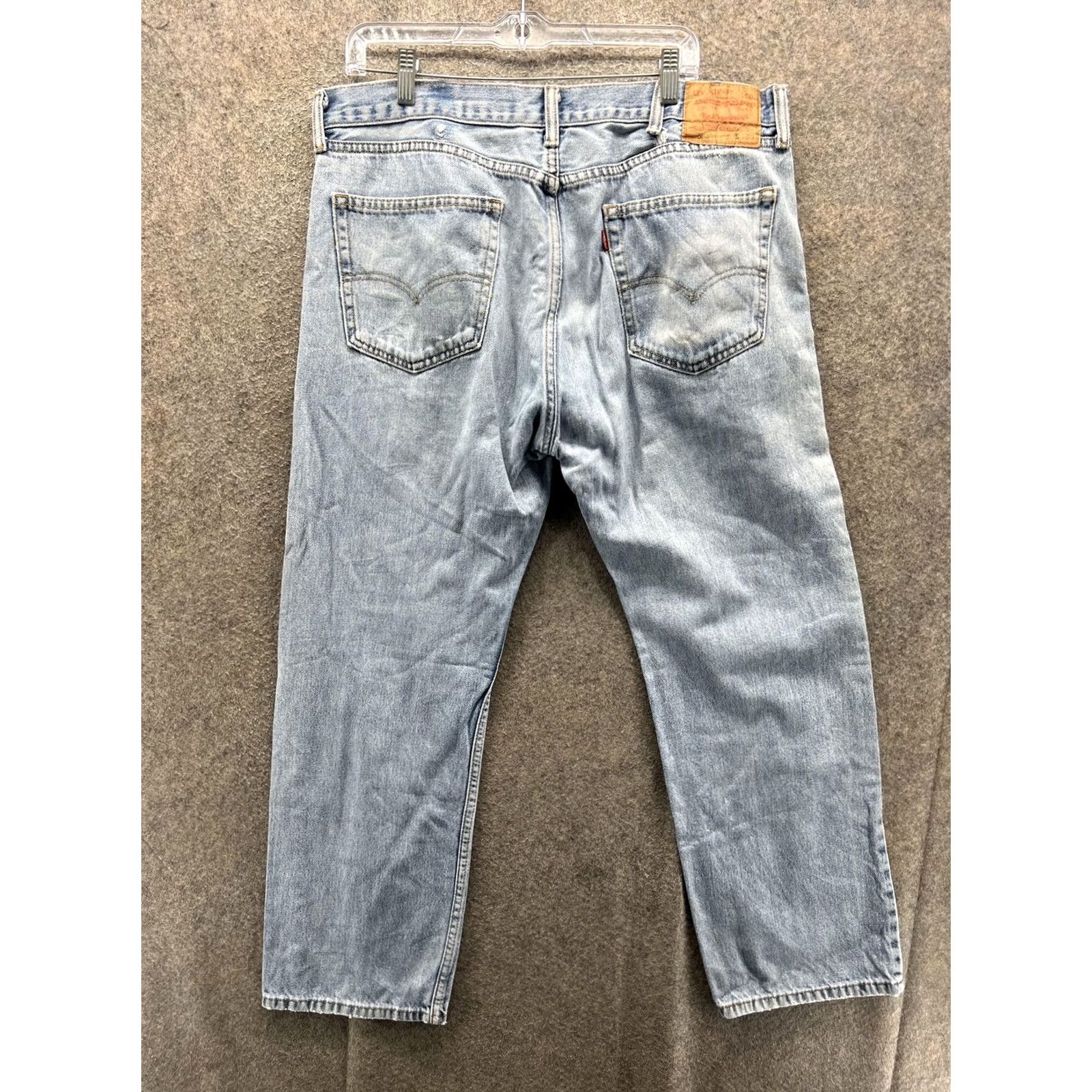 Levi's Levi's 505 Jeans Mens 38x30 Blue Regular Fit Straight Leg Denim Light Wash Size US 38 / EU 54 - 6 Thumbnail