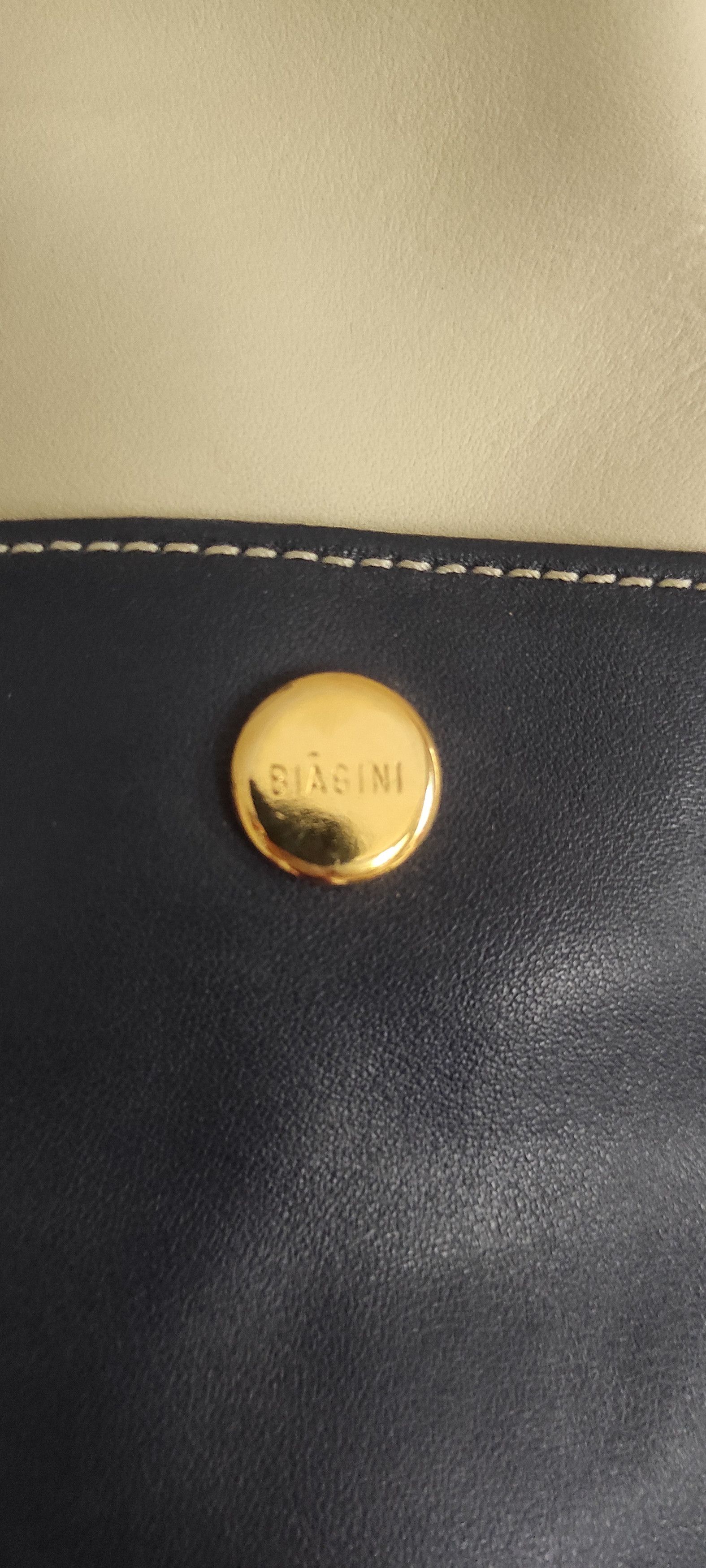 Other Silvano Biagini Italy leather Cream Blue Tote Bag Handbag Size ONE SIZE - 8 Thumbnail