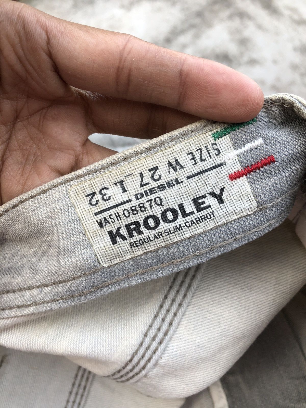 Designer DIESEL KROOLEY WASHED GREY DENIM Size US 28 / EU 44 - 3 Thumbnail