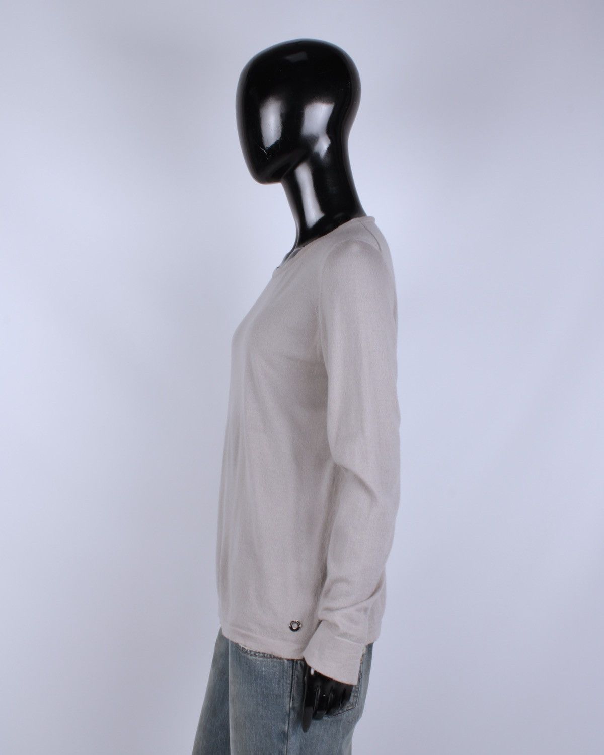 Designer × Loro Piana LORO PIANA 100% Cashmere Logo Metal Beige Sweater Jumper Size M / US 6-8 / IT 42-44 - 2 Thumbnail