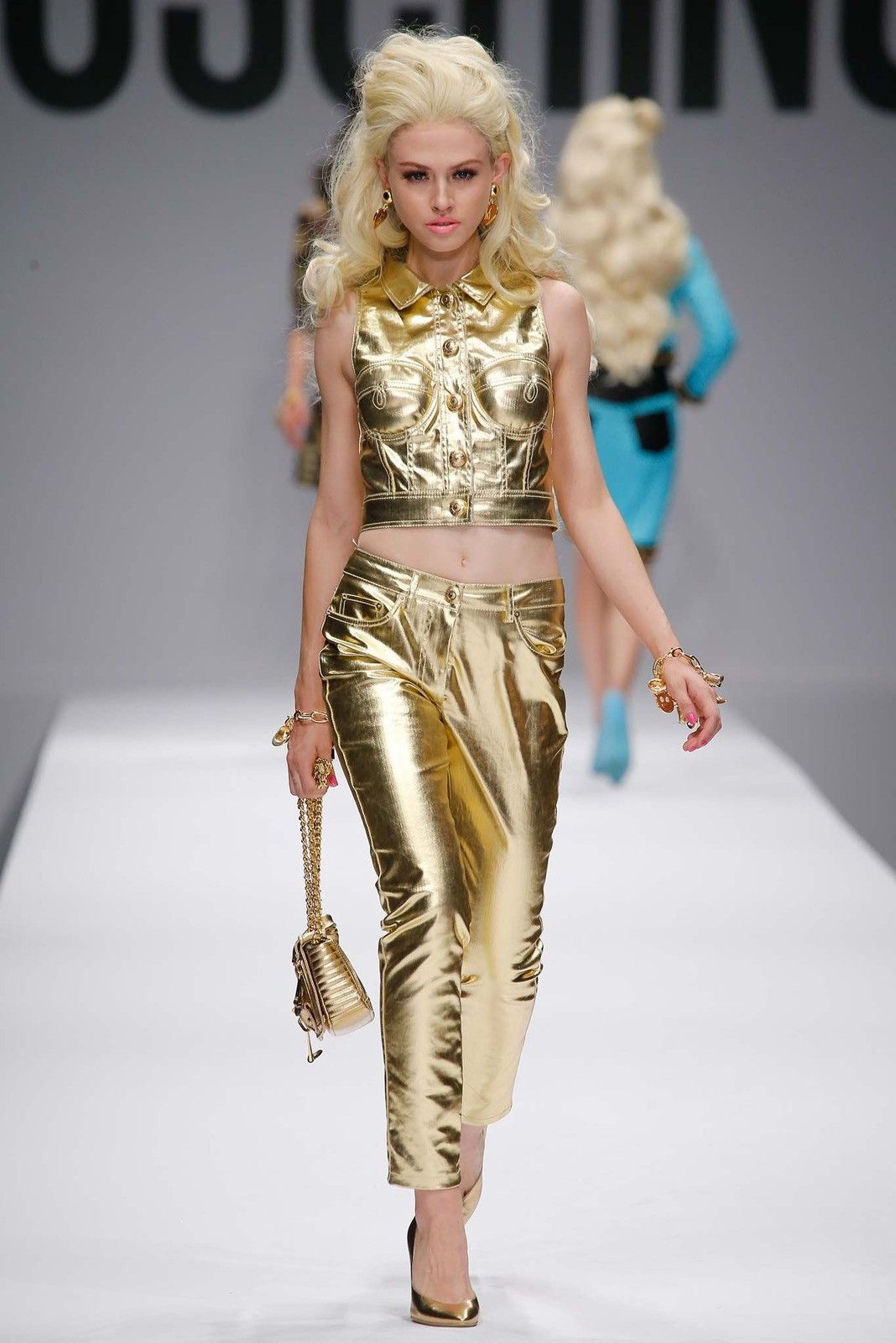 Jeremy Scott SS15 Moschino era Runway Gold Vest Size S / US 4 / IT 40 - 1 Thumbnail