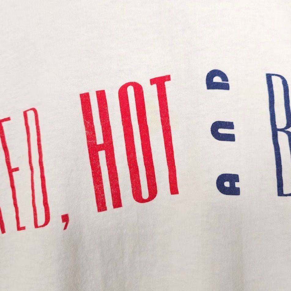 Vintage VINTAGE Este Lauder T Shirt Mens Size Large White 90s Red Hot & Blue Made In USA Size US L / EU 52-54 / 3 - 4 Thumbnail