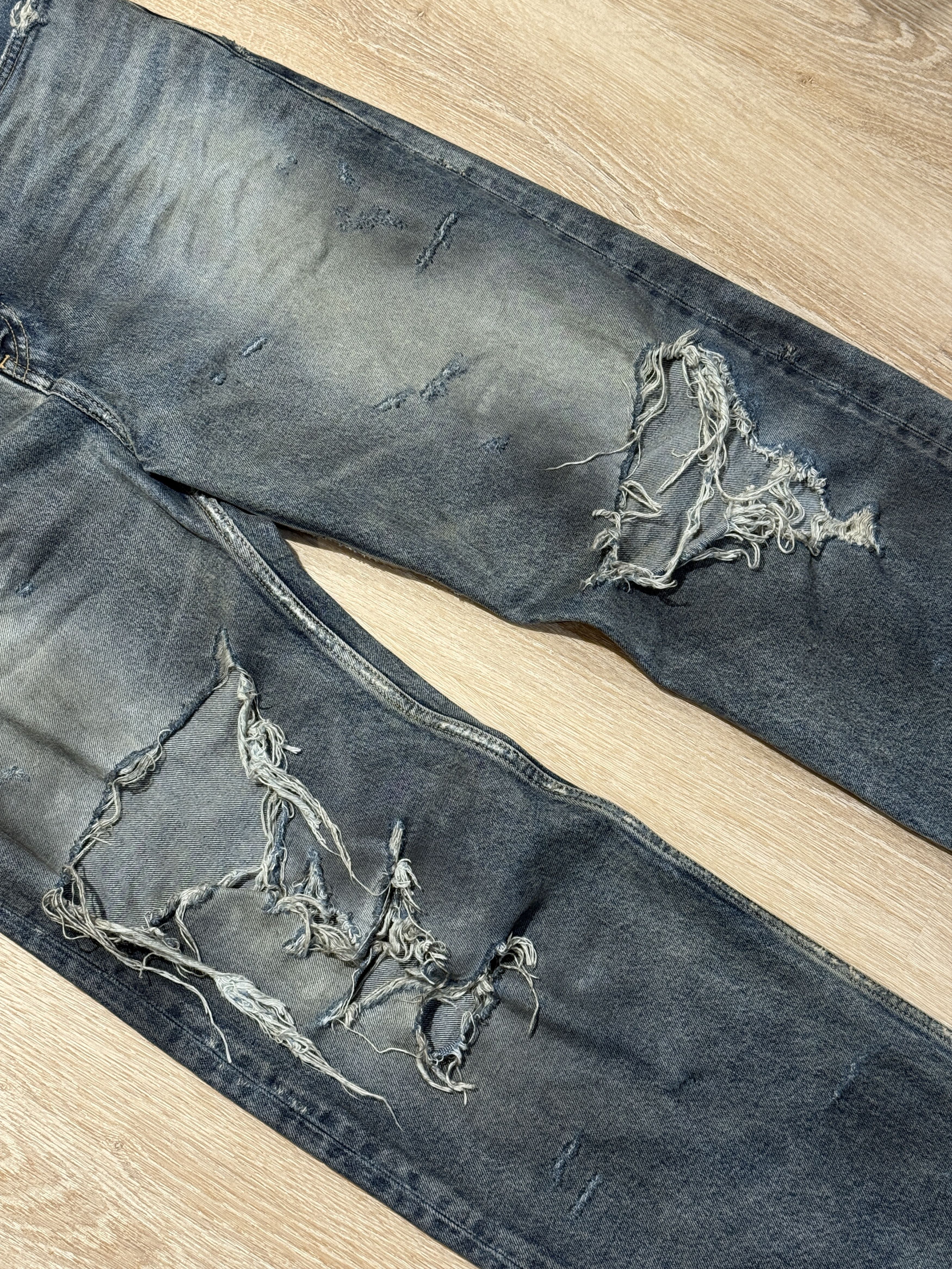 Balenciaga Balenciaga SS23 “Mud Show” Oil Spill Straight Cut Denim Size US 32 / EU 48 - 2 Thumbnail