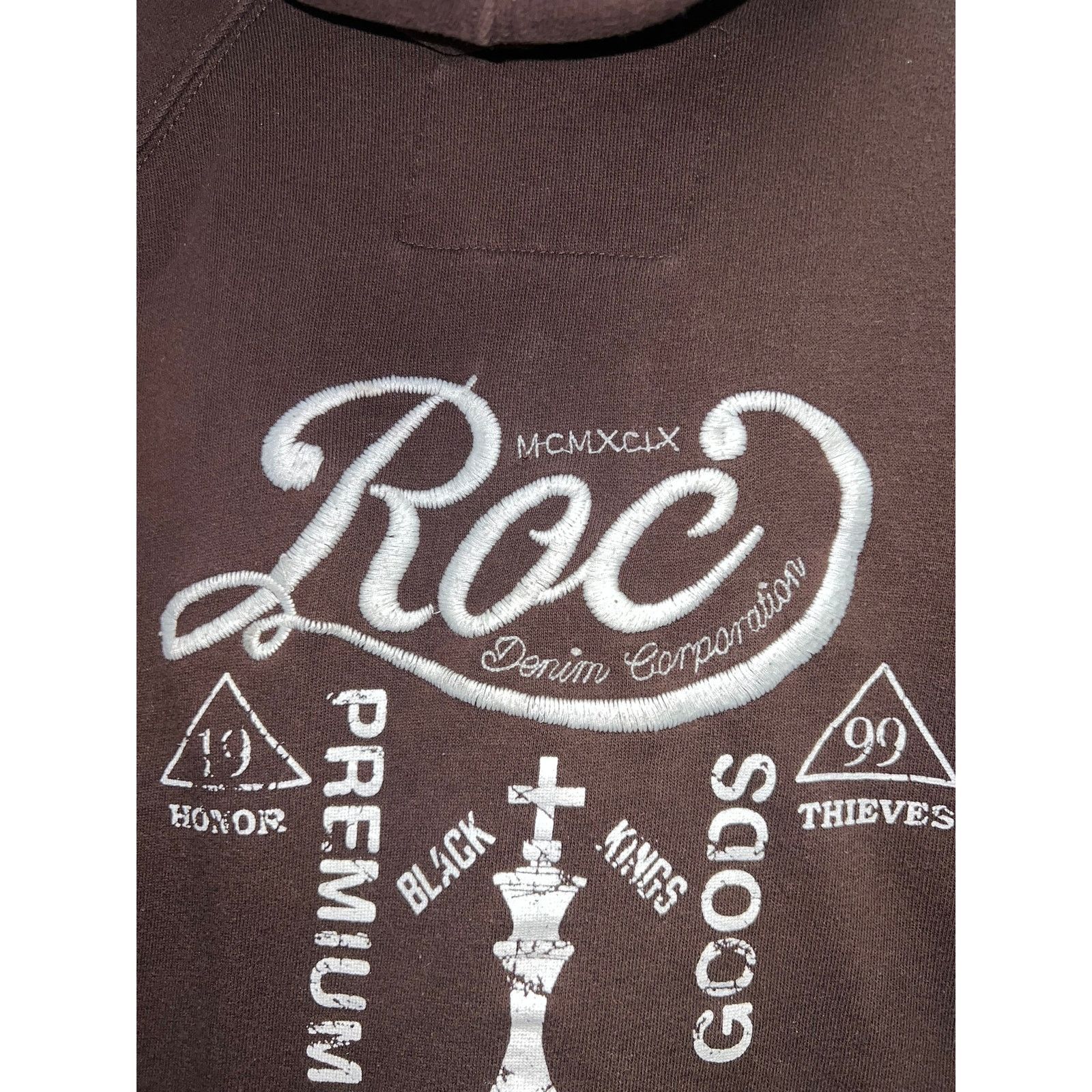 Vintage Rocawear Brown Hoodie Roc Denim Co Premium Honor Y2K Large Size US L / EU 52-54 / 3 - 10 Thumbnail