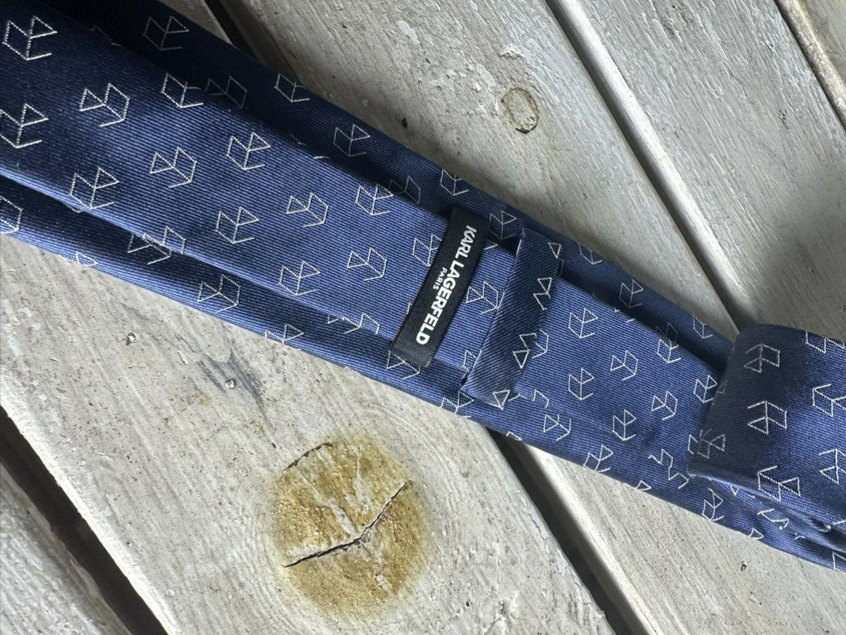 Designer × Karl Lagerfeld 🚨RARE KARL LAGERFIELD Tie old money style luxury monogram Size ONE SIZE - 3 Thumbnail
