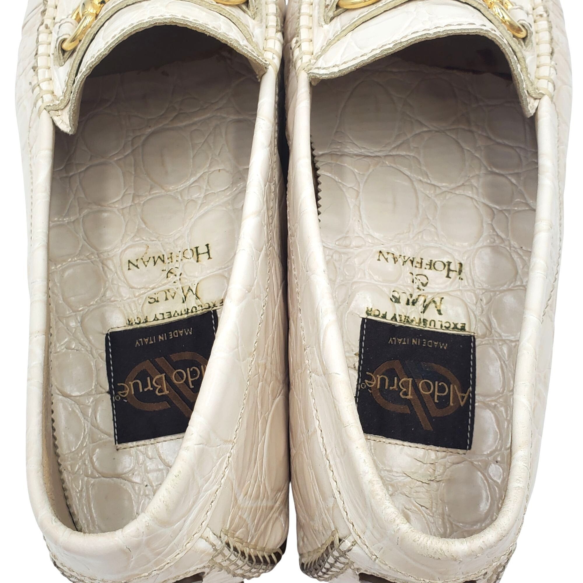 Aldo Brue Aldo Brue Men size 11 Beige Crocodile Embossed Leather Drivi Size US 11 / EU 44 - 10 Thumbnail