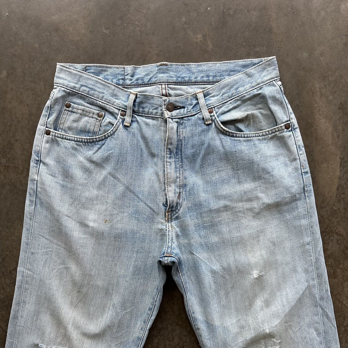Japanese Brand Vintage Edwin Lightwash Distressed Faded Denim Jean Pant W31 Size US 31 - 3 Thumbnail