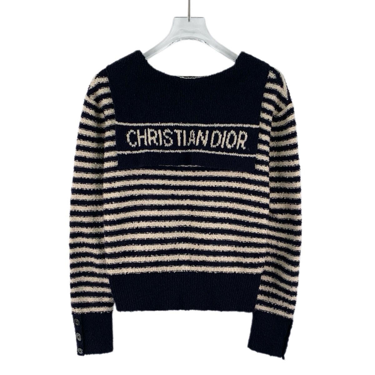Dior Dior Blue & White Striped Sailor Collar Knit Sweater K26WX Size M / US 6-8 / IT 42-44 - 2 Thumbnail