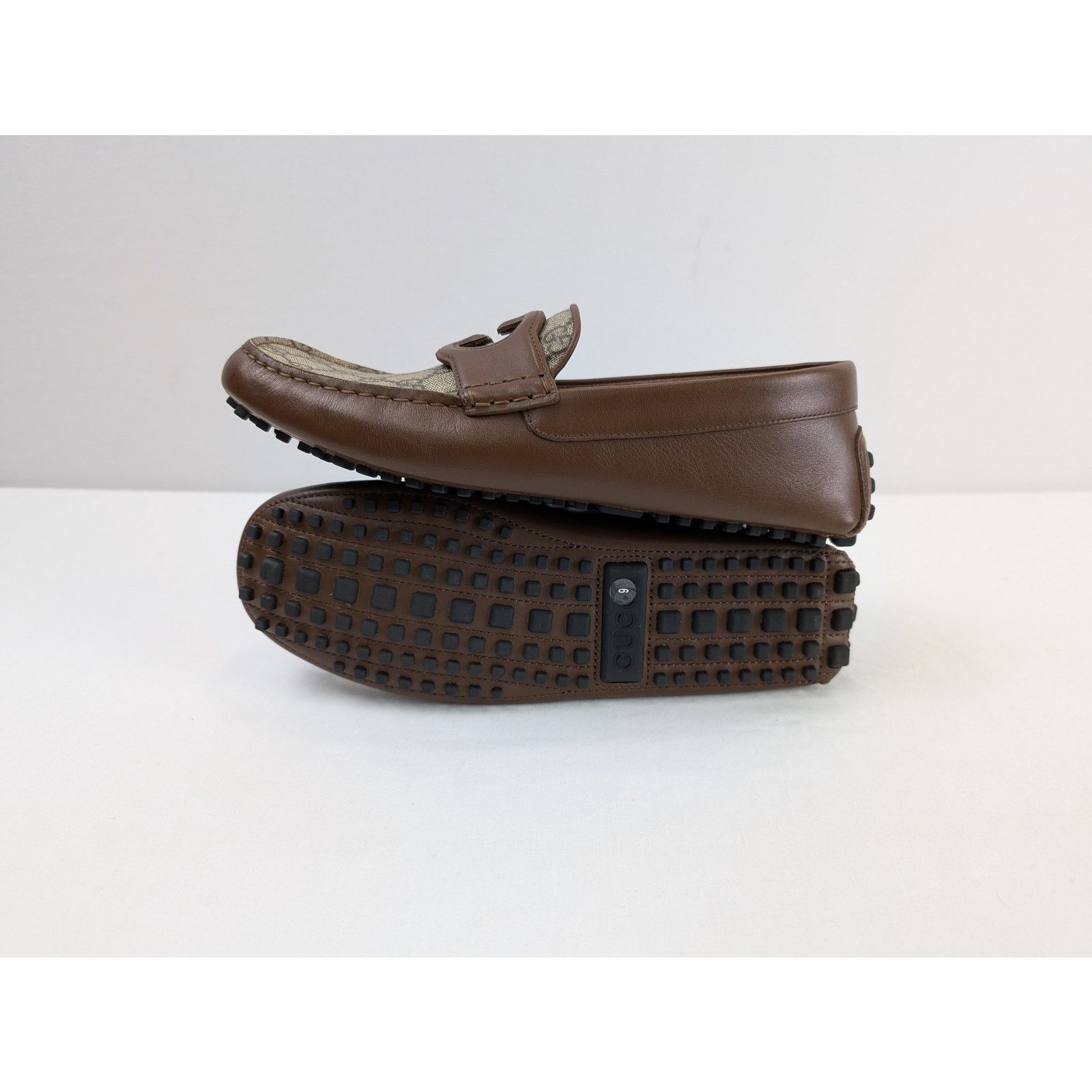 Gucci o1rshd1 Leather Upper and Rubber Loafers in Brown Size US 11 / EU 44 - 11 Thumbnail