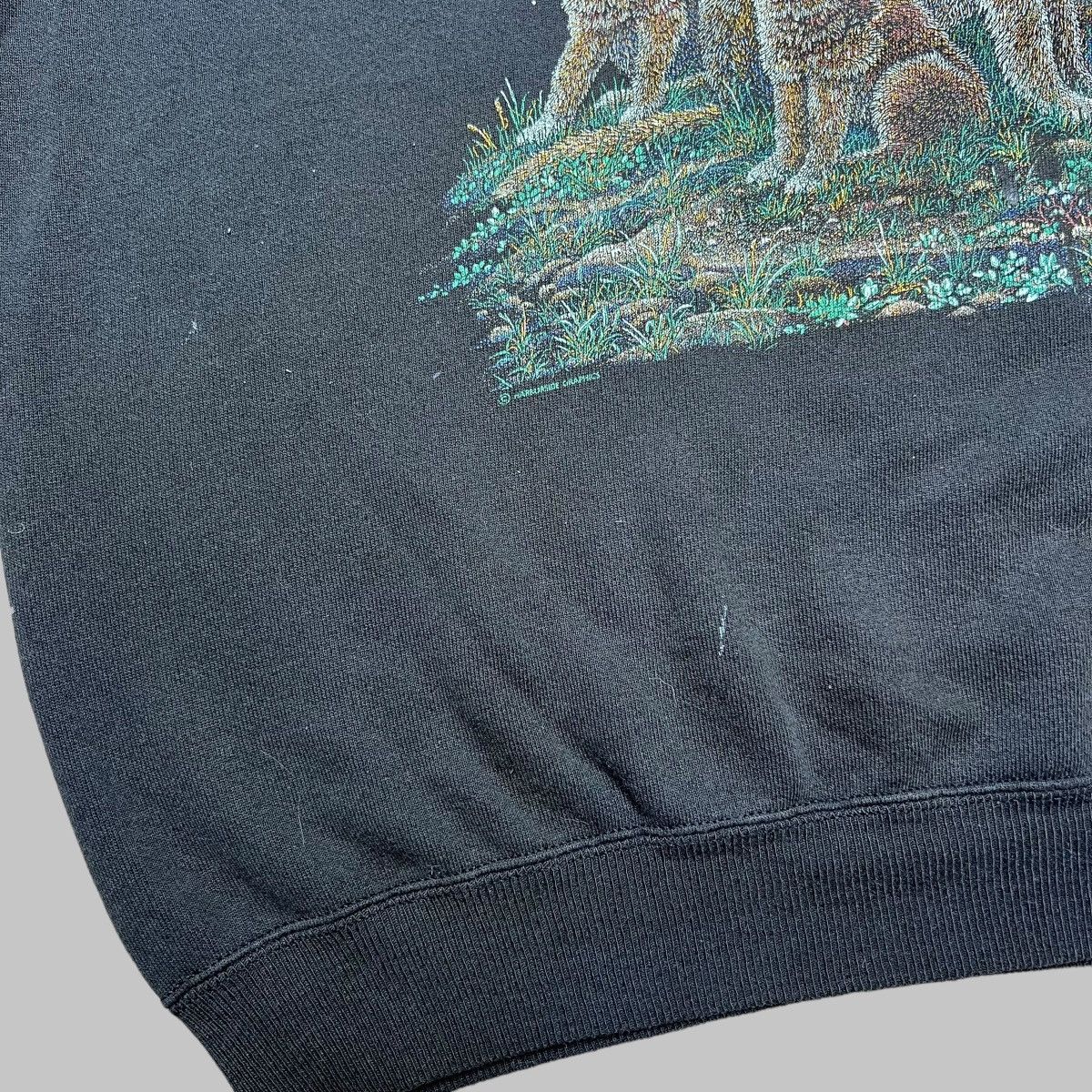 Vintage 80s Wolf Pack Howling Under Moon Nature Pullover Sweatshirt Size US XL / EU 56 / 4 - 5 Thumbnail
