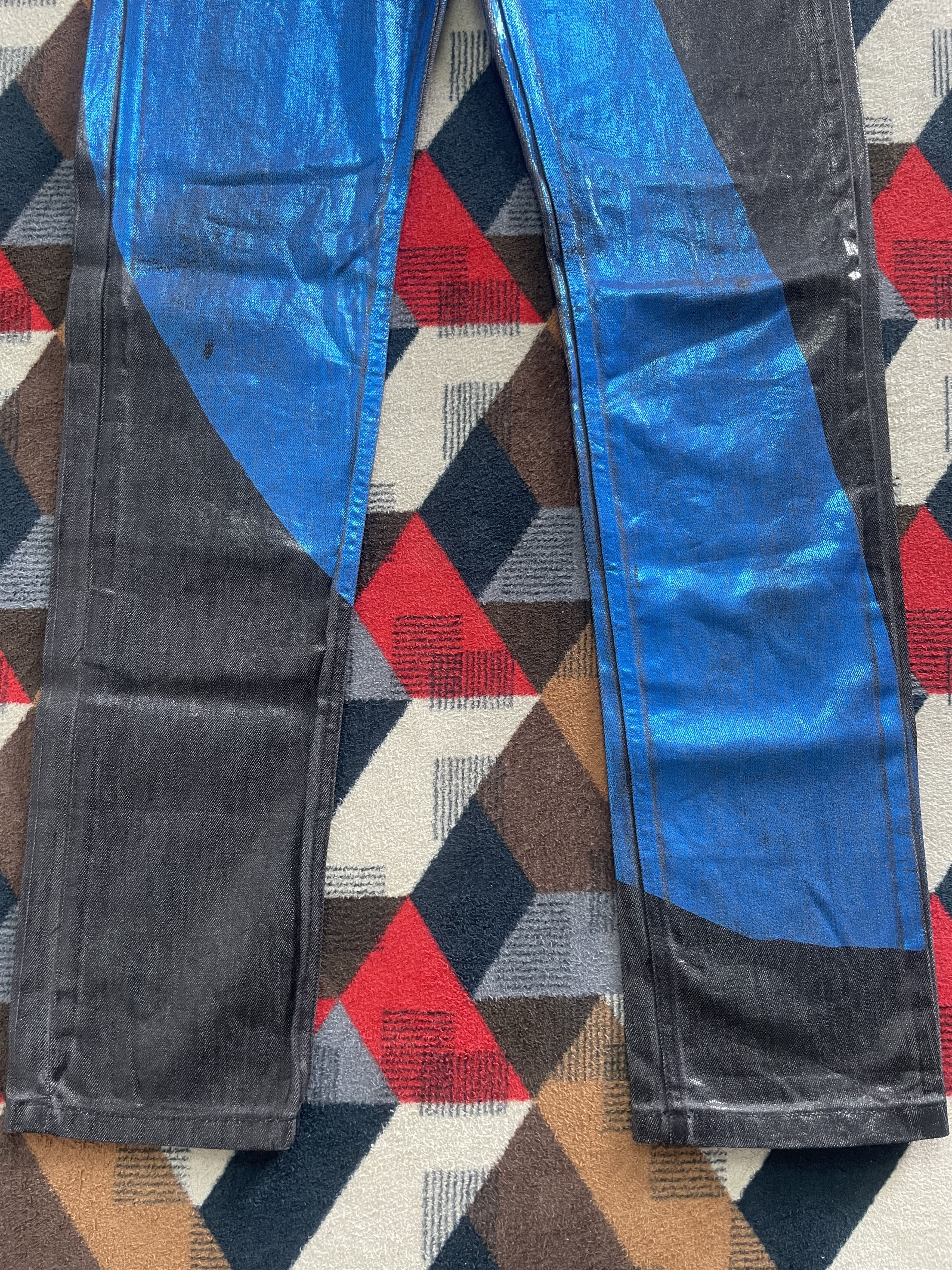 Raf Simons Raf Simons Waxed Coated Blue Painted Denim Size US 32 / EU 48 - 3 Thumbnail