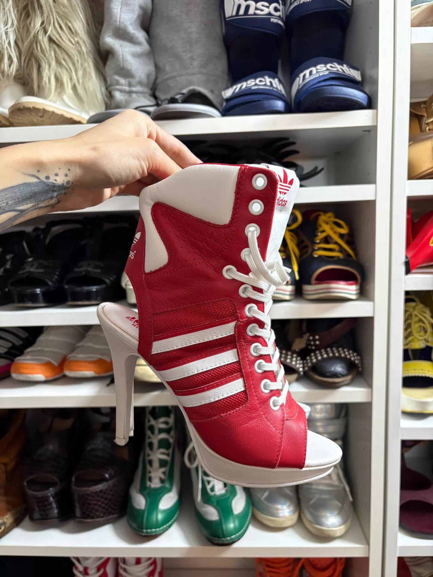 Adidas Adidas x Jeremy Scott Vntg Fish-Mouth Lace-Up Heels 38 Size US 7.5 / IT 37.5 - 3 Thumbnail