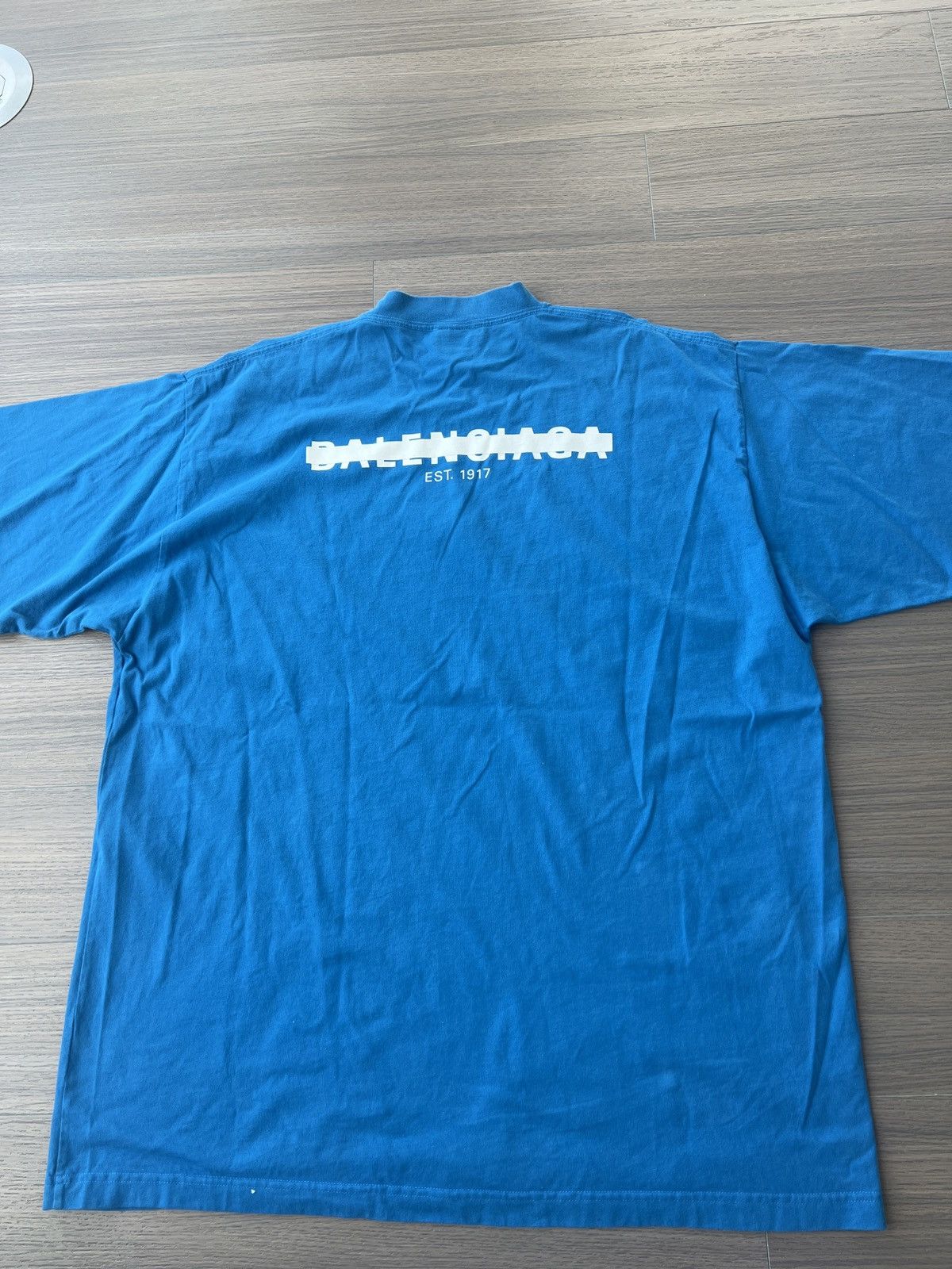 Balenciaga Balenciaga Blue Logo Tee Size US XL / EU 56 / 4 - 5 Thumbnail