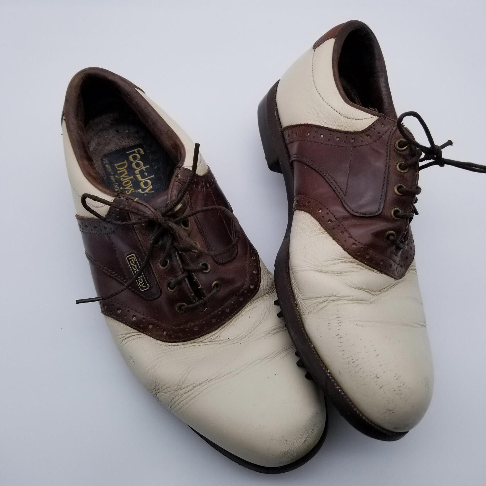 Footjoy Footjoy Dryjoys US 9M Men's Saddle Golf Shoes White/Brown Size ONE SIZE - 10 Thumbnail