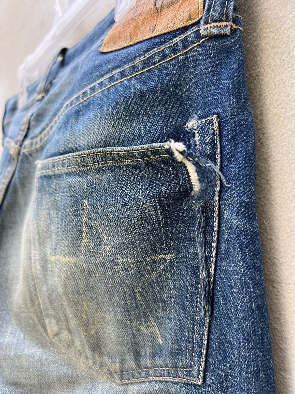 Sugar Cane Vintage Sugar Cane Japan Distress Mud Denim Selvedge Jeans Size US 30 / EU 46 - 20 Thumbnail