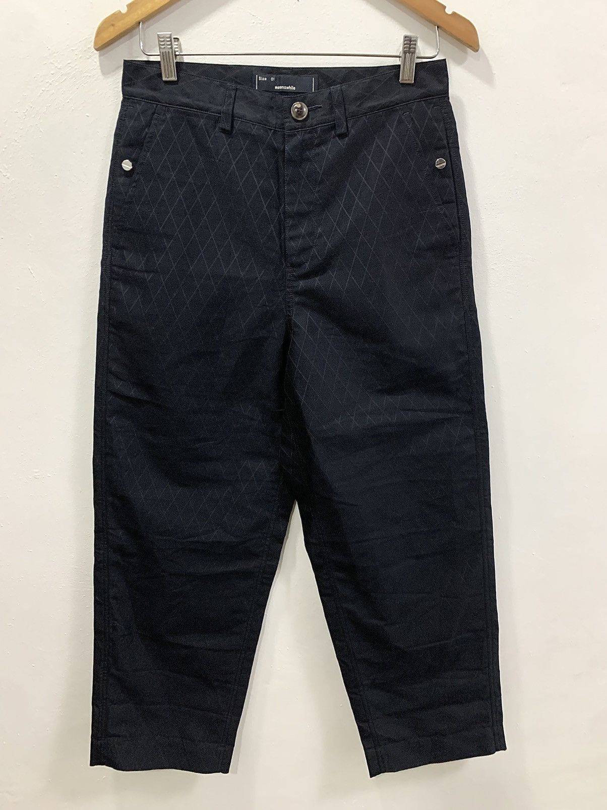 meanswhile MEANSWHILE JAPAN X-HACK COMFORT PT - DIAMOND PATTERNED PANTS Size US 29 - 1 Thumbnail
