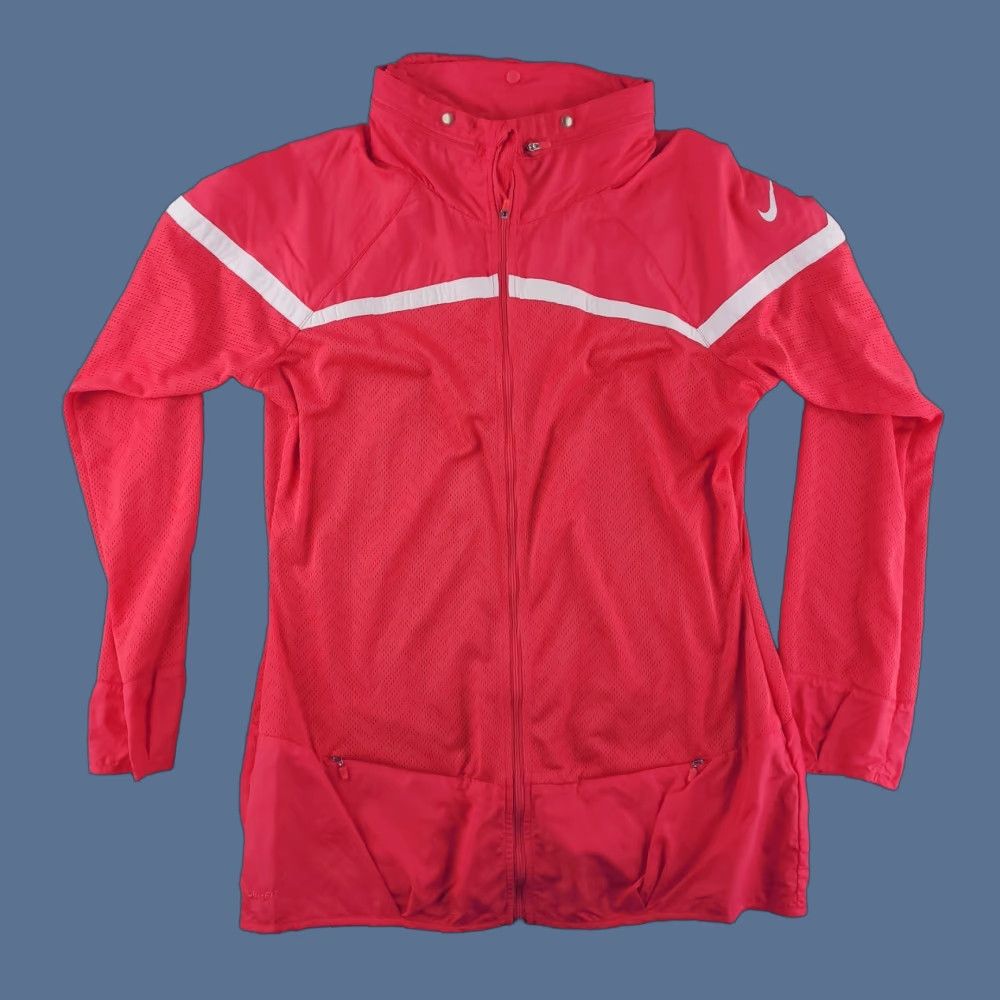 Nike Nike Jacket Womens XL Pink Windbreaker Hooded Zip Activewear Spring Summer Fall Performance Running Gym Training 364291-622 Womens Size XL / US 12-14 / IT 48-50 - 1 Thumbnail