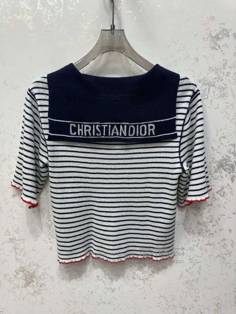 Dior Dior 24 autumn and winter new striped navy collar knitted Size XS / US 0-2 / IT 36-38 - 2 Thumbnail