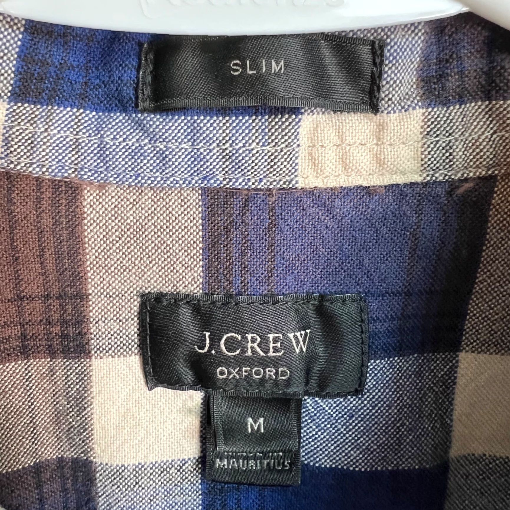 J.Crew J. Crew Shirt Mens Size Medium Slim Fit Oxford Plaid Blue & Brown Size US M / EU 48-50 / 2 - 3 Thumbnail