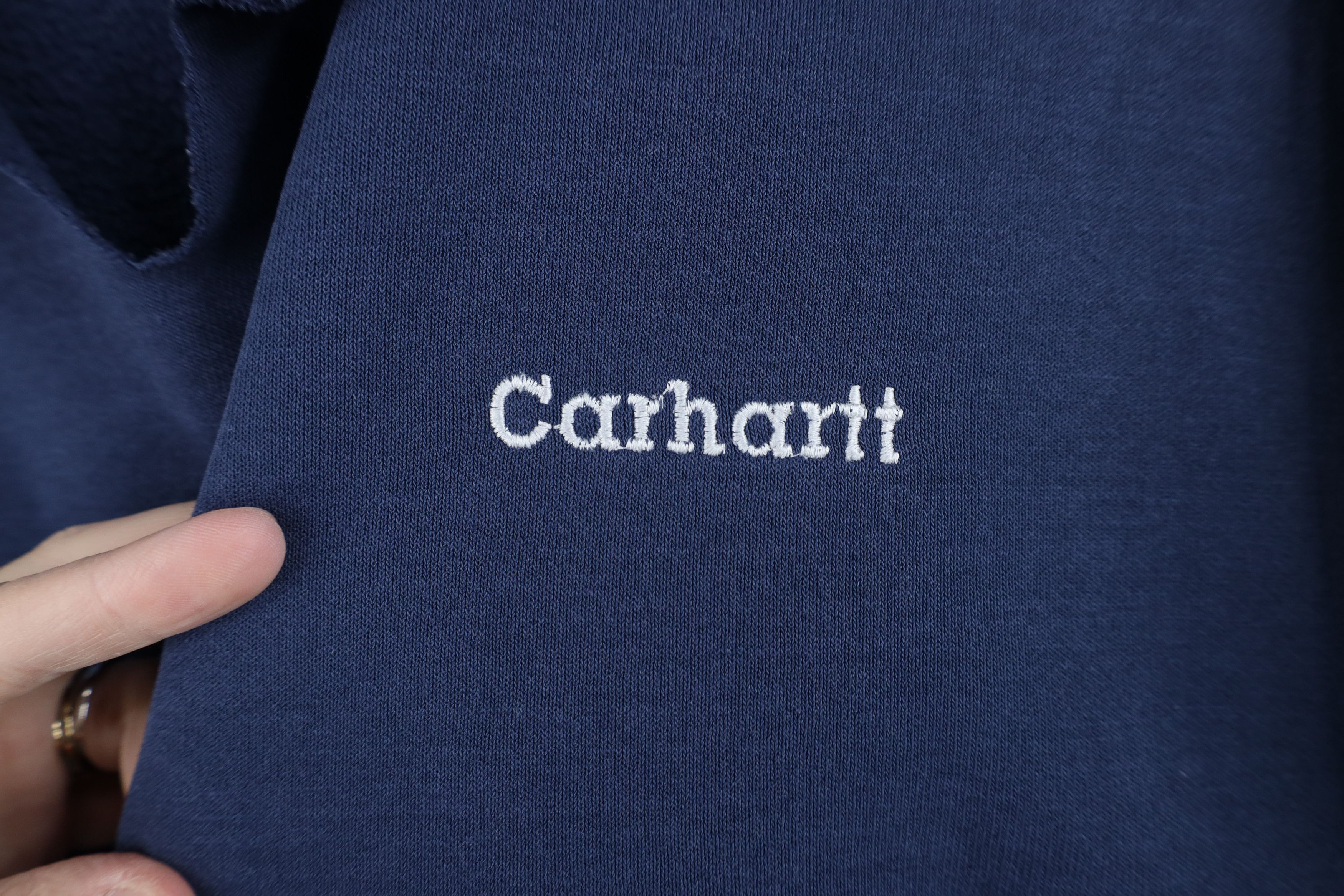 Carhartt Vintage Carhartt Spell Out Hoodie Sweatshirt Navy blue Size US L / EU 52-54 / 3 - 4 Thumbnail