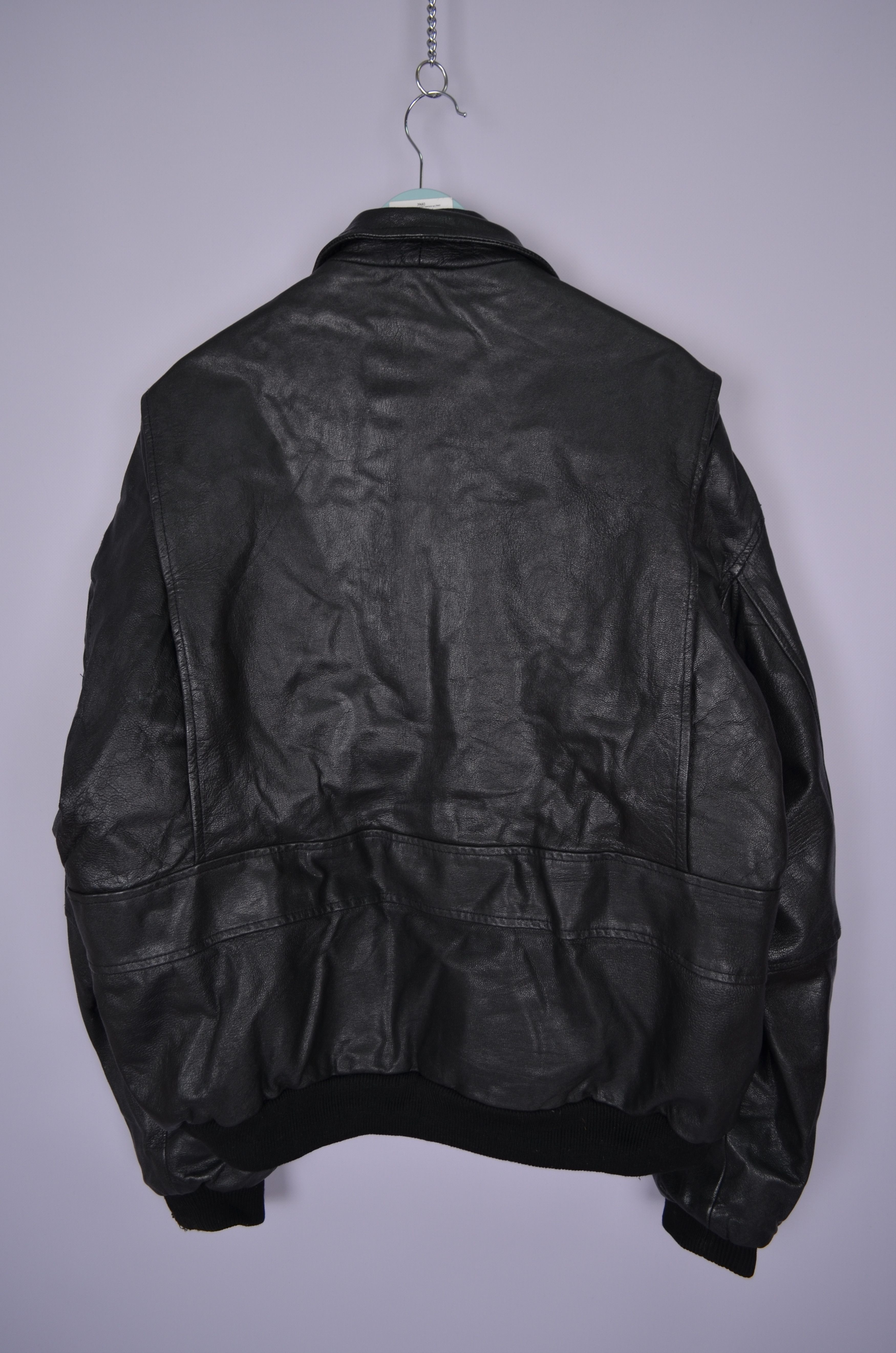 Vintage Vintage Leather Bomber Jacket Black Size XXL US Army Size US XXL / EU 58 / 5 - 6 Thumbnail