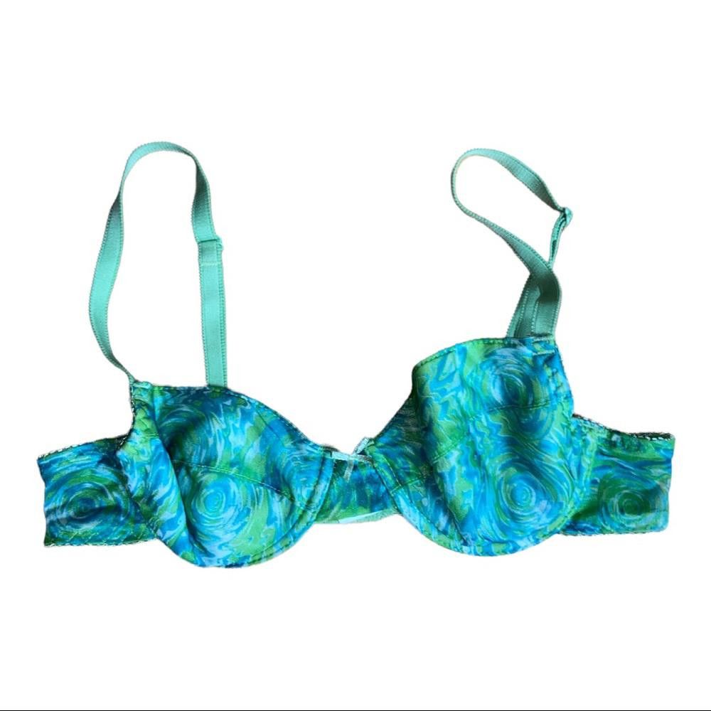 Designer Vintage Swirl Print Bra Size 34B Size ONE SIZE - 1 Thumbnail
