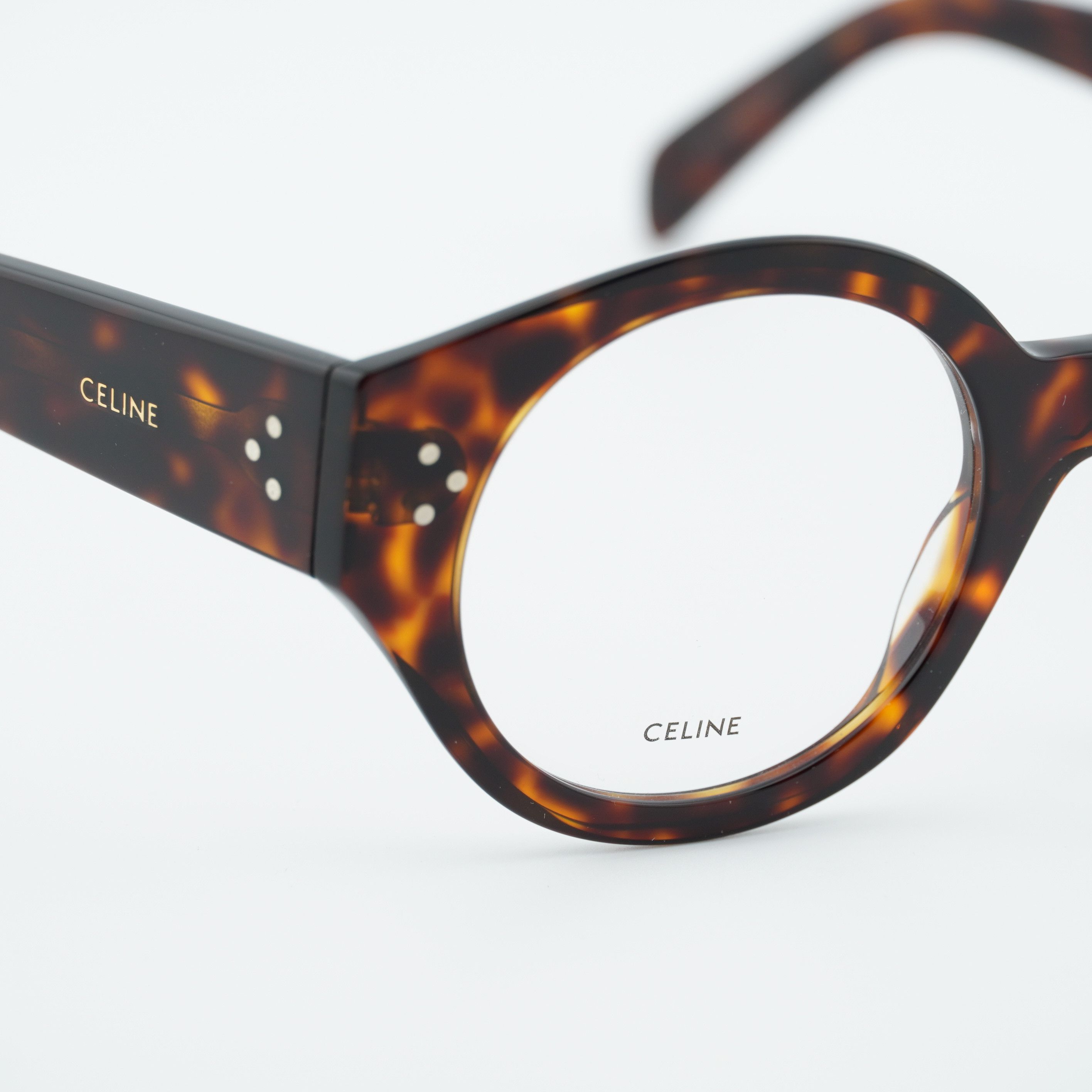 Celine Celine CL50123I 052 Eyeglasses Havana 48mm Round Frame Size ONE SIZE - 2 Thumbnail