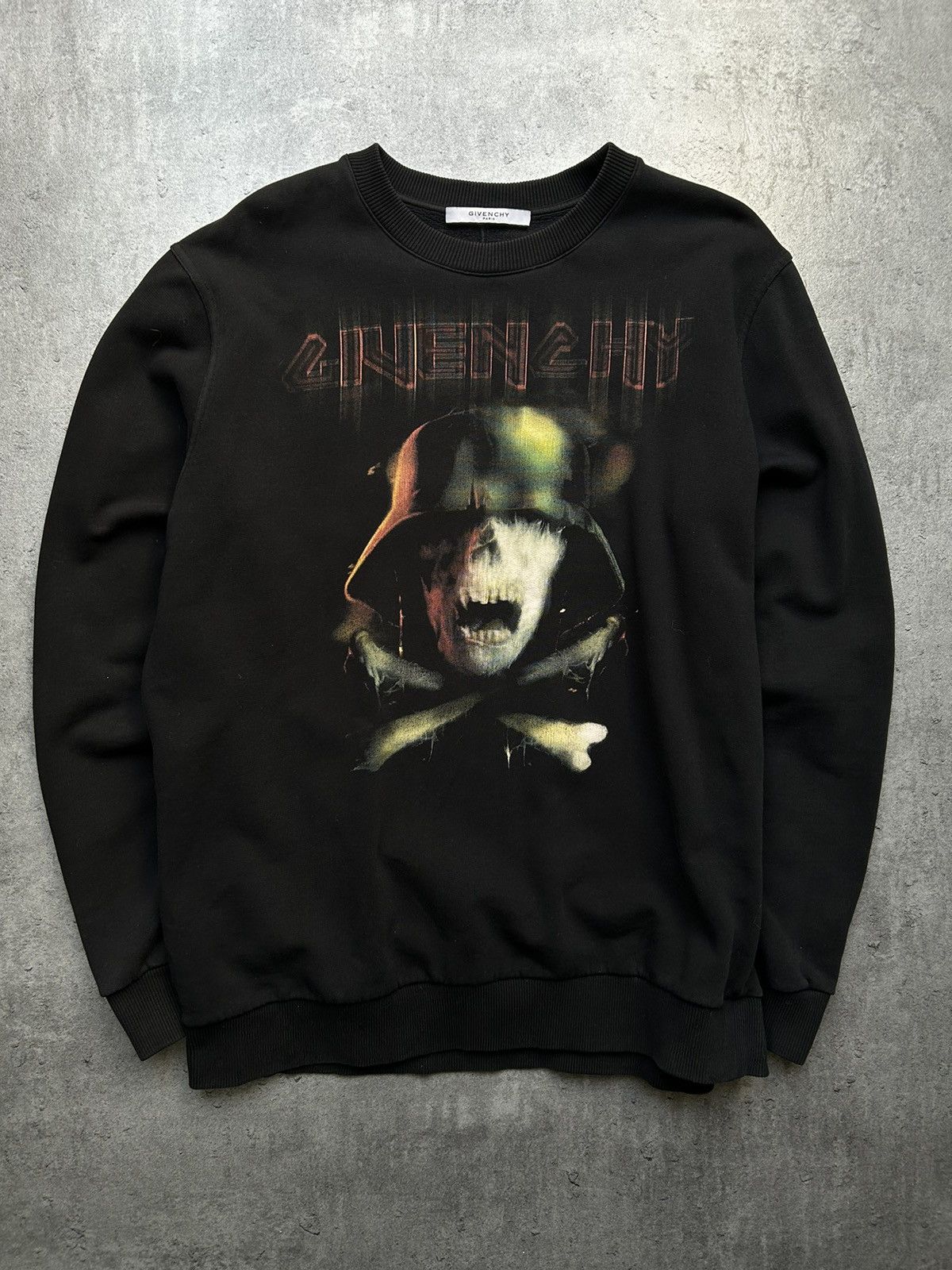 image of Givenchy Skull Soldier Sweatshirt in Grey, Men's (Size Large)