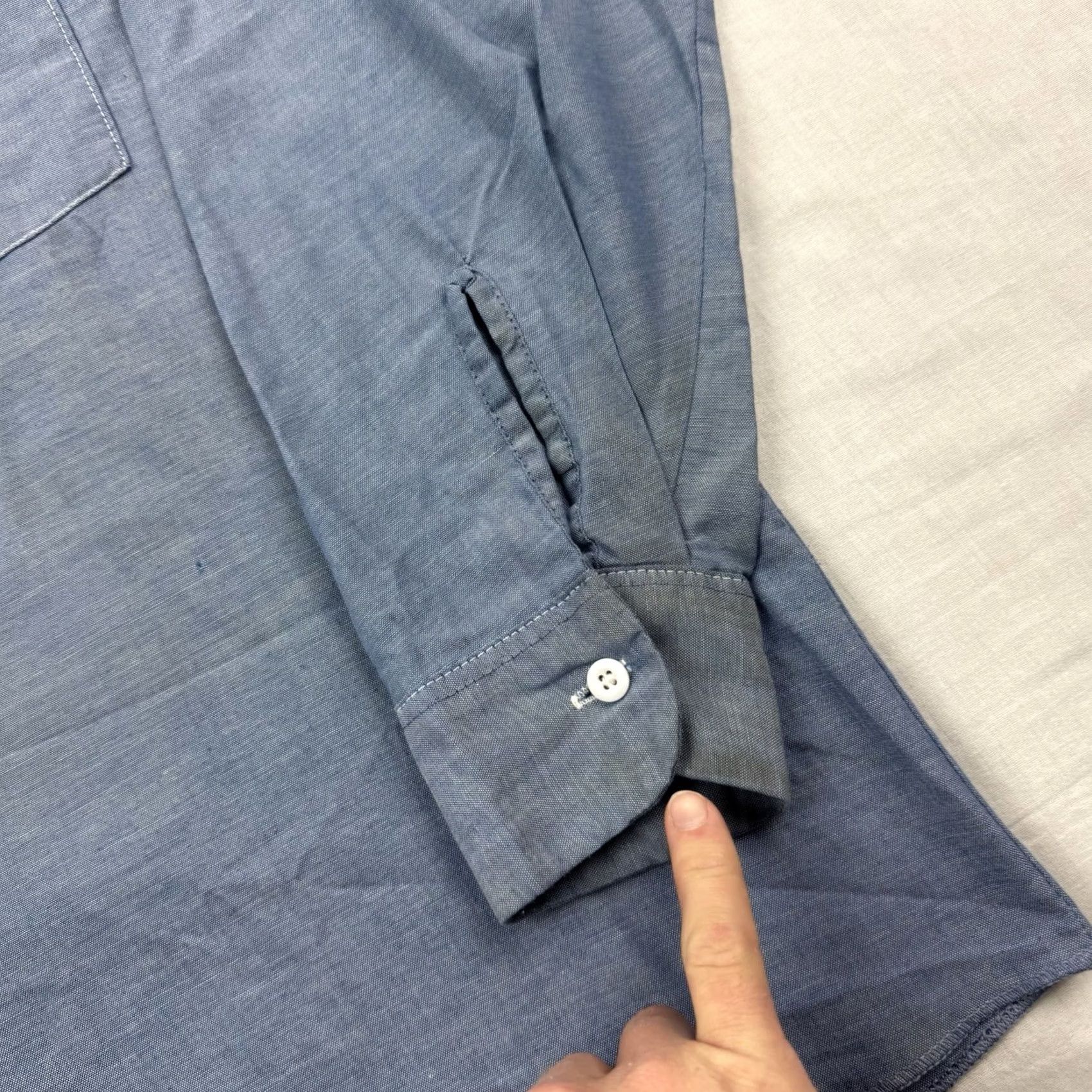 Dickies VINTAGE Dickies Workwear Button Up Shirt Adult XL Blue 90s Grunge Stains Size US XL / EU 56 / 4 - 2 Thumbnail