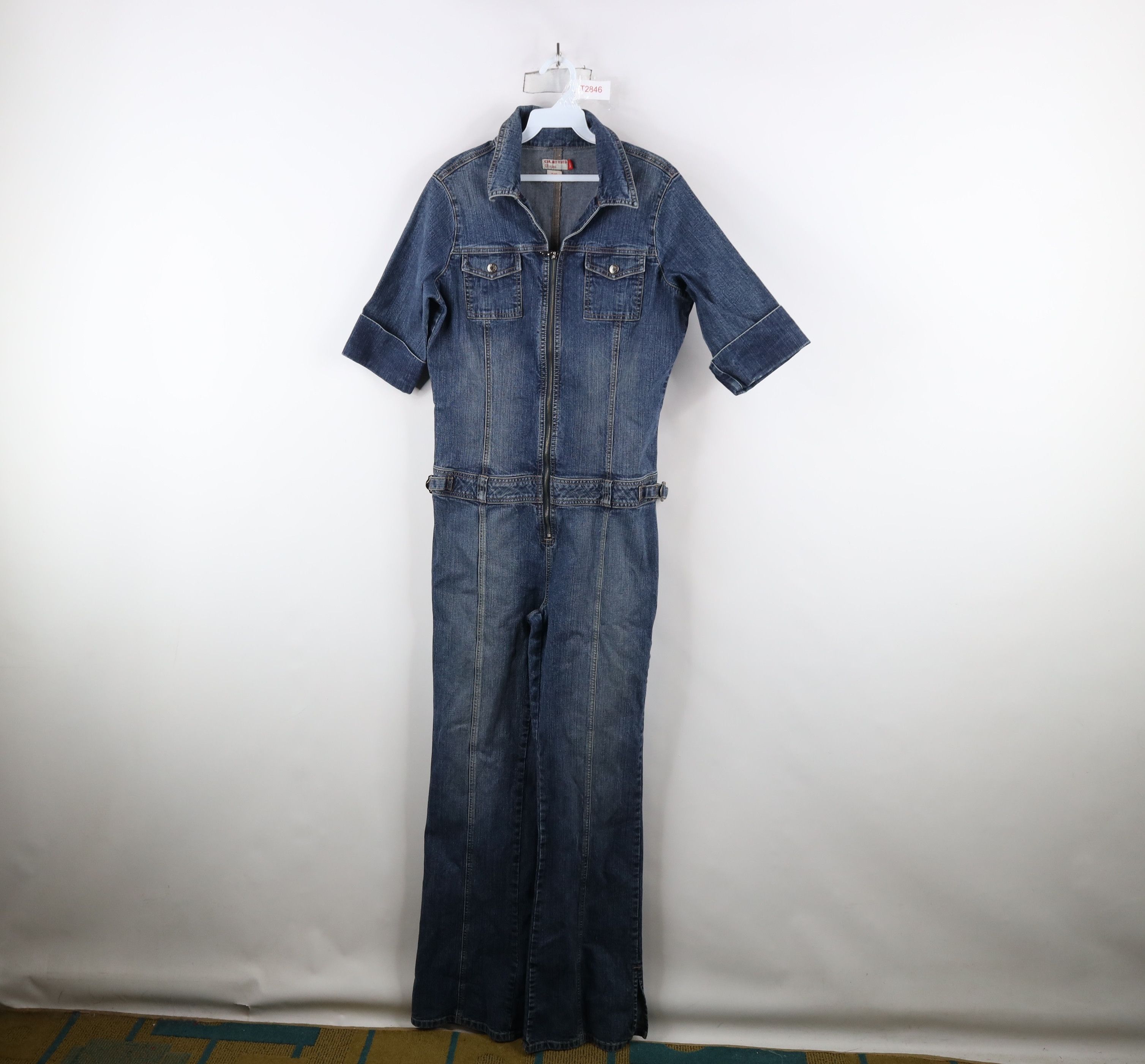 [新品] ゲス GUESS LAYLA DENIM JUMPSUIT Guess Layla Blue Denim Jumpsuit Women's Size XL Sleeveless V