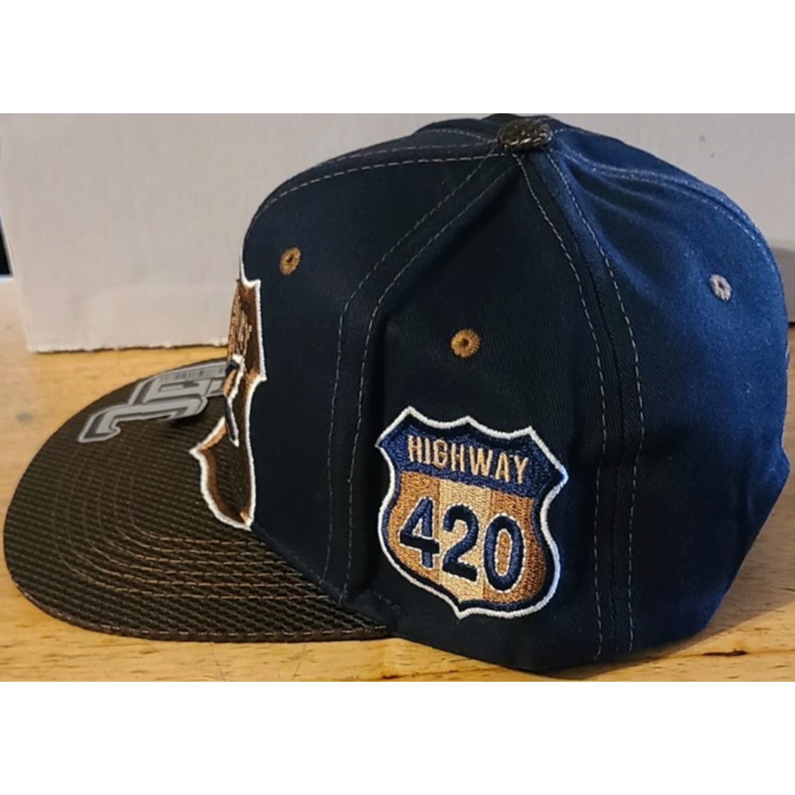 Vintage VINTAGE Marijuana Leaf Cap Baseball Hat Adjustable Men Dark Blue Cannabis 420 90s Size ONE SIZE - 2 Thumbnail