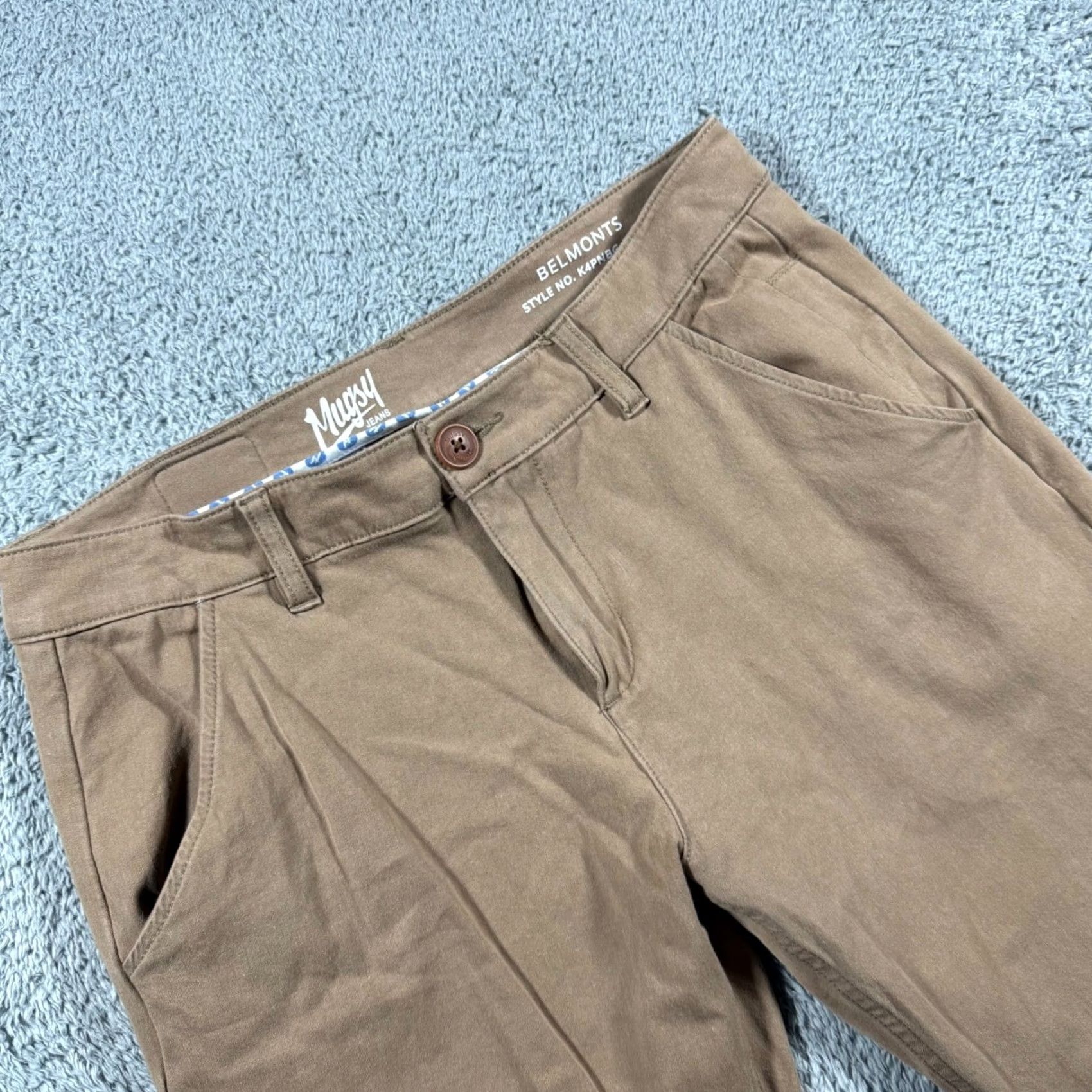 Vintage Mugsy Belmonts Chinos Pants Men 31x30 (31x28) Comfort Stretch Brown Size US 31 - 2 Thumbnail