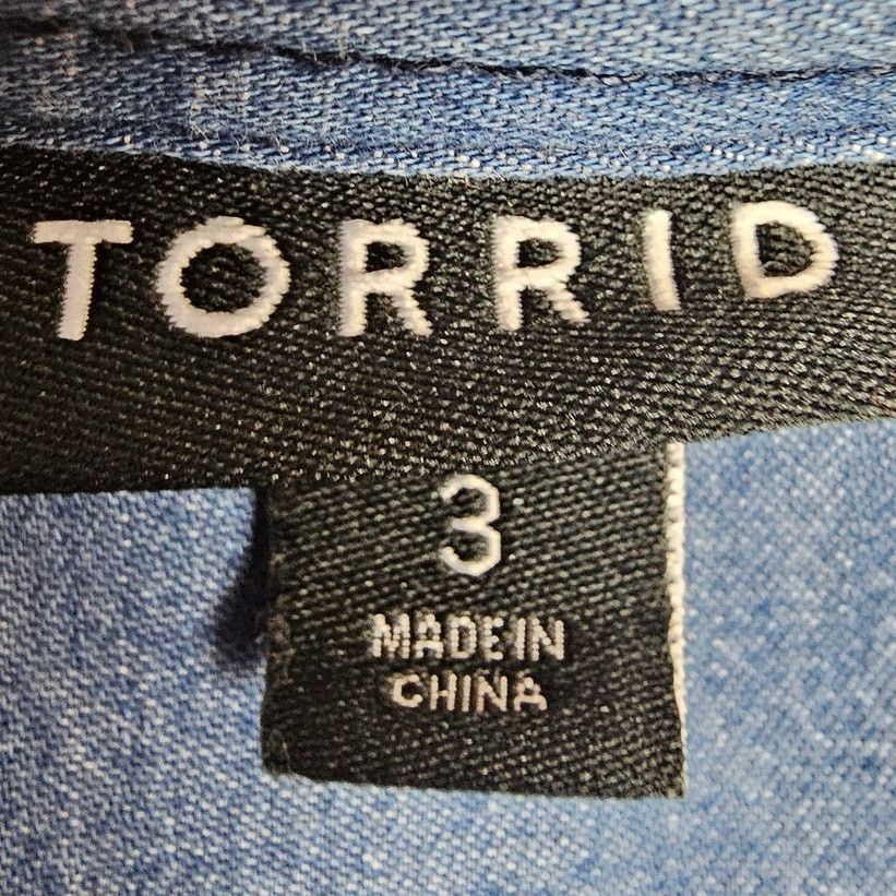 Torrid Torrid Womens Chambray Shirt Plus Size 3X Casual Minimalist Size 3XL / US 20-22 - 6 Thumbnail