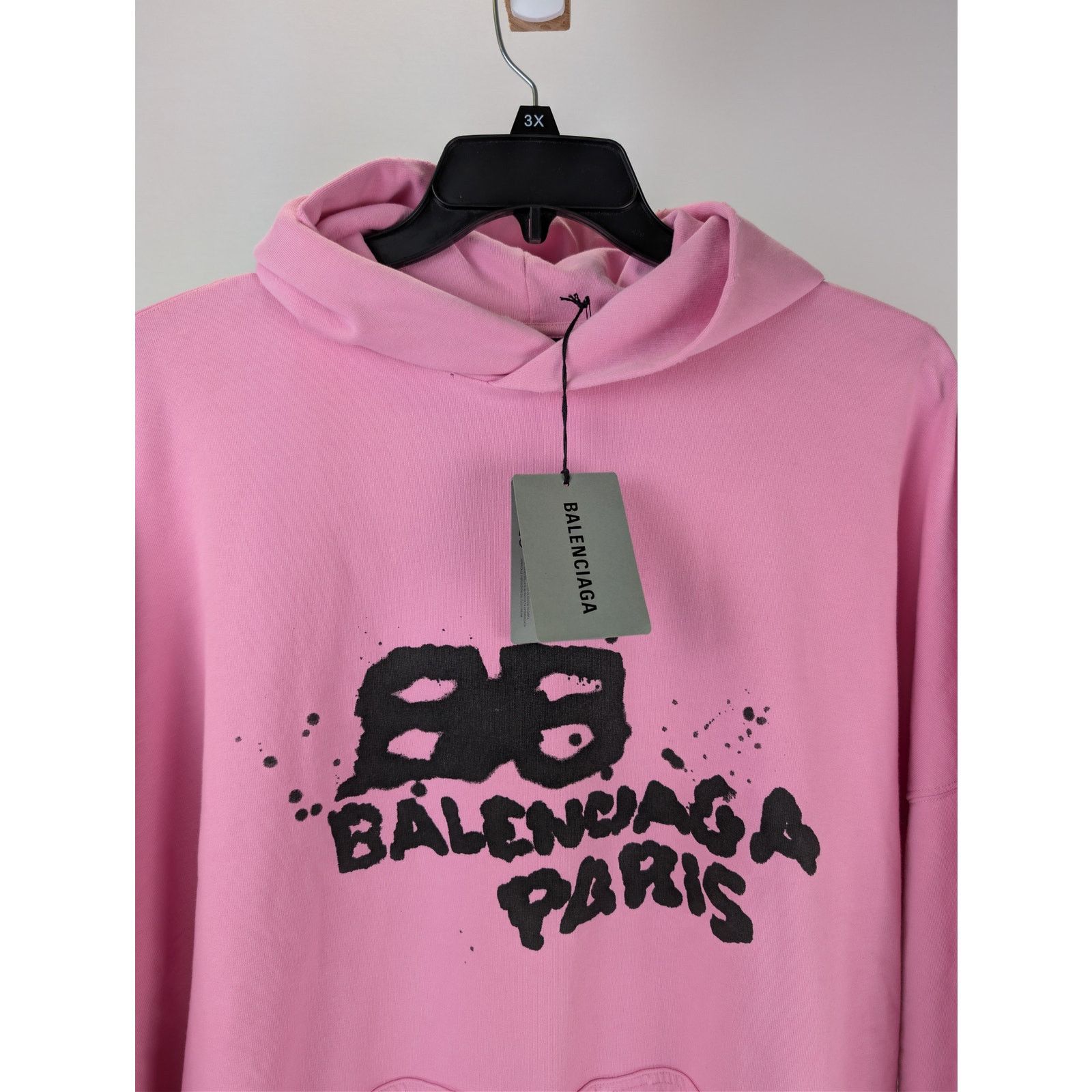 Balenciaga o1rshd1 Hand Drawn BB Icon Moll Boucle Large Fit Hoodie Pink Size US XL / EU 56 / 4 - 7 Thumbnail