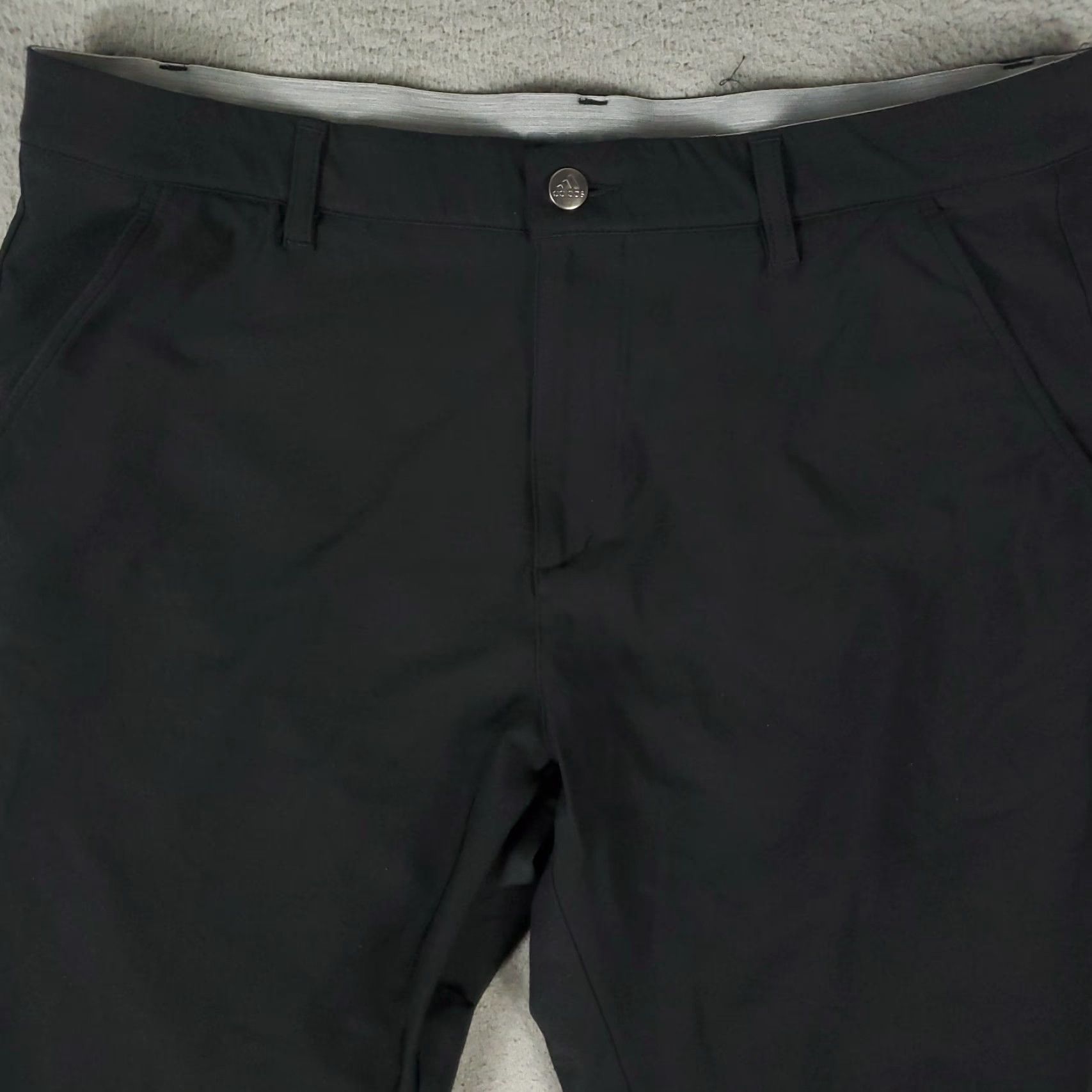 Adidas Adidas Pants Mens 36x30 Black Flat Front Chino Trousers Casual Golf Size US 36 / EU 52 - 2 Thumbnail
