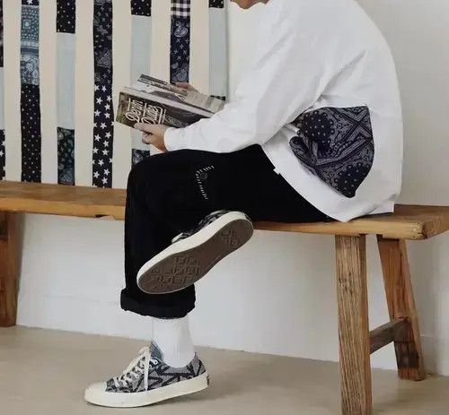 VIBE 20AW Indigo Union Japan Navy Sashiko Corduroy Pants Size US 34 / EU 50 - 4 Thumbnail