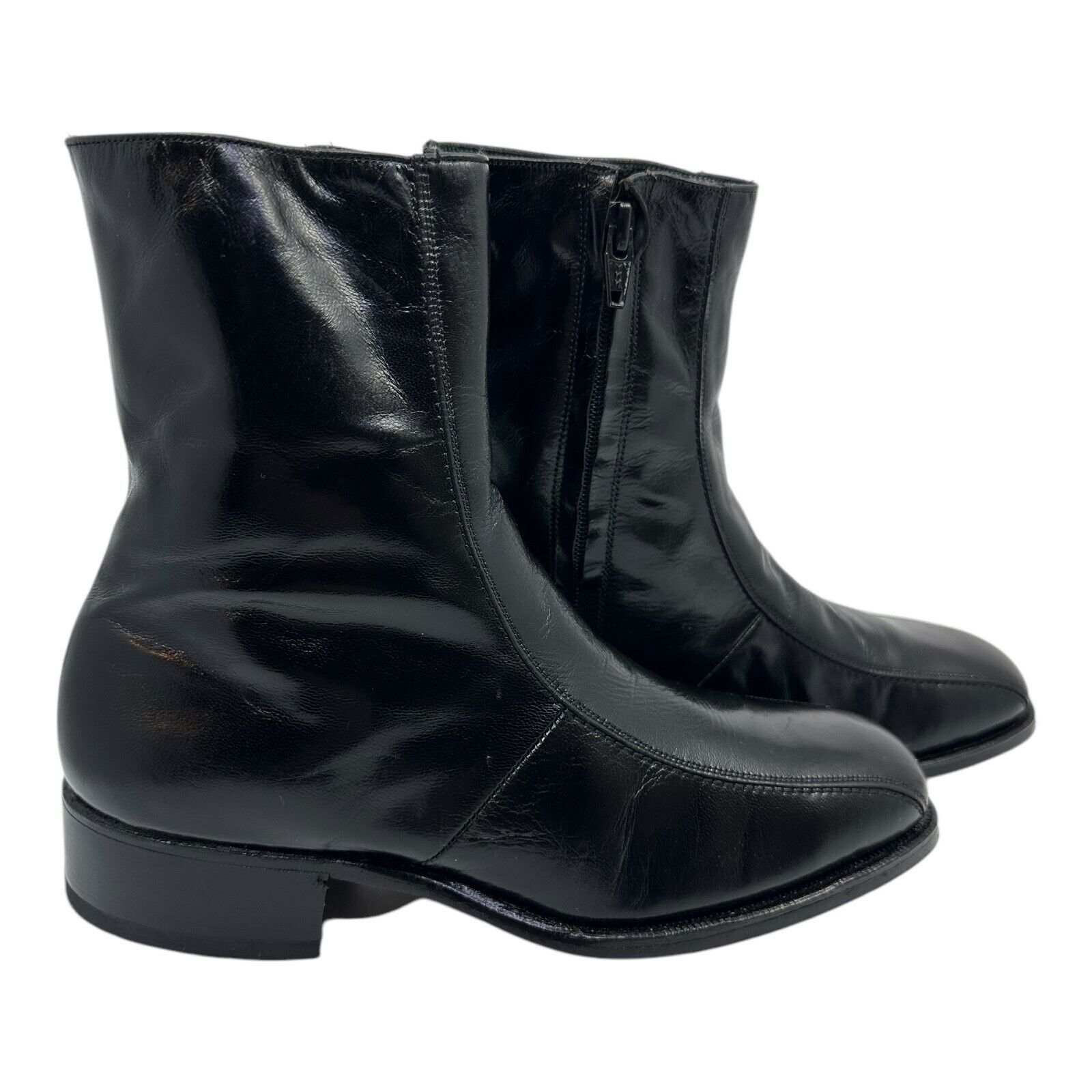 Florsheim Florsheim Mens Black Leather Round Toe Side Zip Size 5.5 D Size US 5.5 / EU 38 - 16 Thumbnail