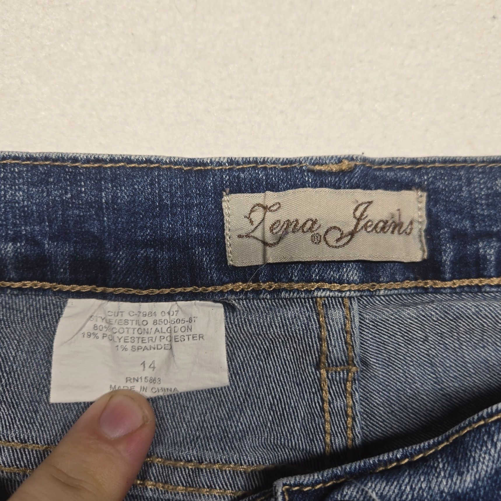 Vintage VINTAGE Lena Jeans Women's Straight Leg Jeans Size 14 Dark Wash Cotton Spandex Comfortable Classic Size 36" / US 14 / IT 50 - 3 Thumbnail