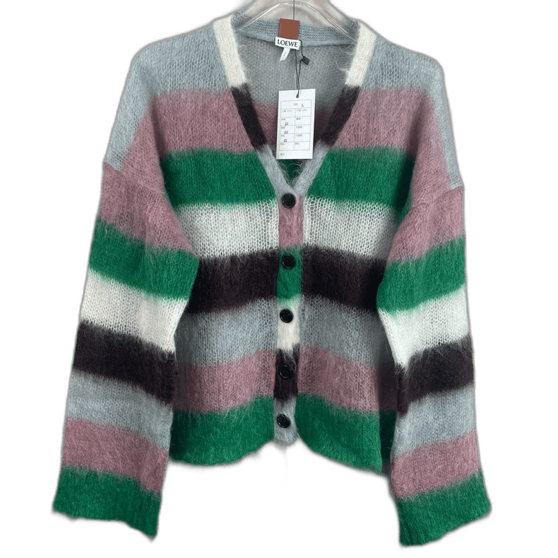 Loewe Loewe Colorful Striped Mohair Cardigan Size L / US 10 / IT 46 - 1 Thumbnail