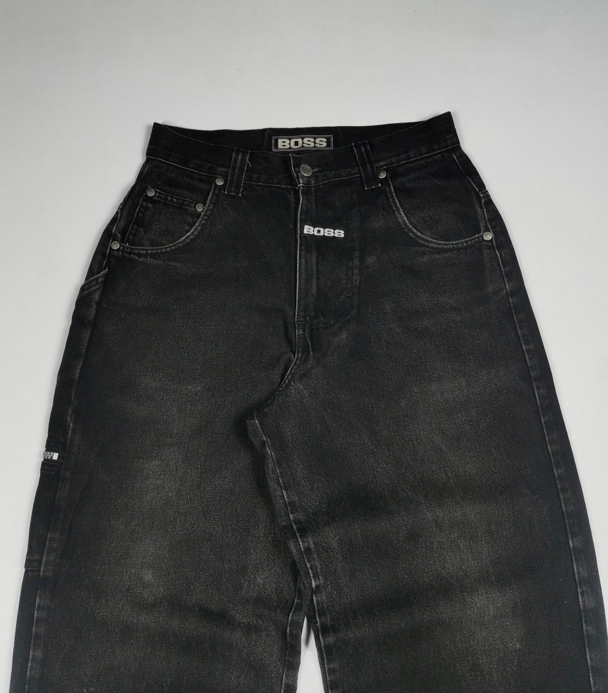 Hugo Boss Baggy Carpenter Boss Distressed Vintage Black Jeans Size US 30 / EU 46 - 8 Thumbnail