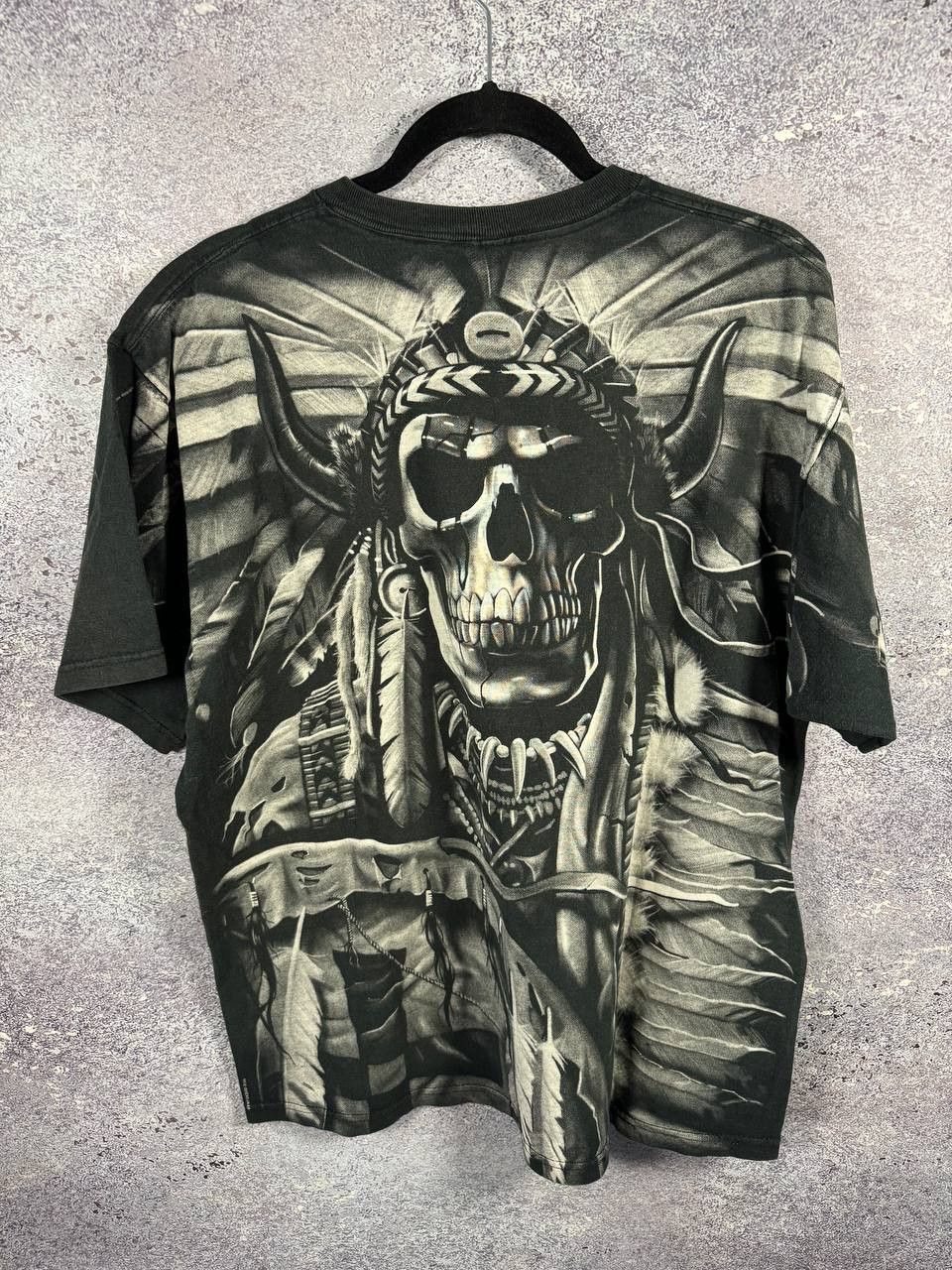 Liquid Blue × Vintage 90's Vintage 1997 Liquid Blue Shirt XL Skeleton Indian AOP Size US L / EU 52-54 / 3 - 11 Thumbnail