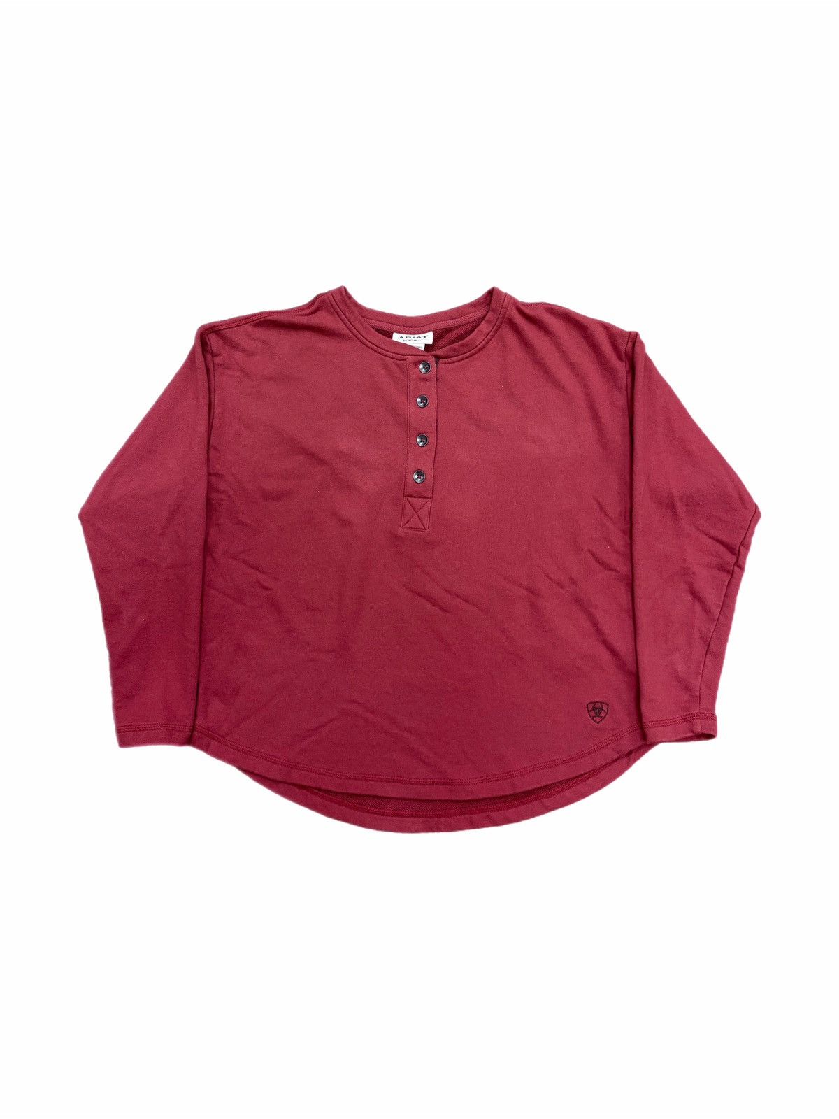Ariat Ariat REAL Henley Shirt Long Sleeve Button Pullover Size L / US 10 / IT 46 - 1 Thumbnail