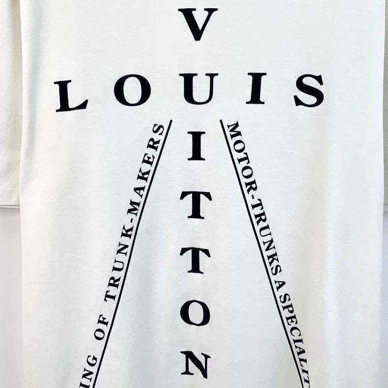 Louis Vuitton Louis Vuitton White logo monogrammed cotton crewneck short Size US XXL / EU 58 / 5 - 4 Thumbnail