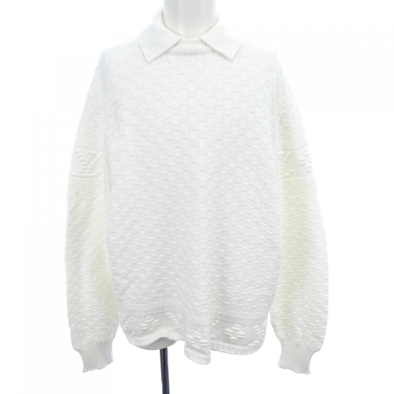 Louis Vuitton Louis Vuitton Louis Vuitton Damier Wool Blend Pullover Textile Tops HPN63WTZ8 DUTY FREE for USA Size ONE SIZE - 1 Thumbnail