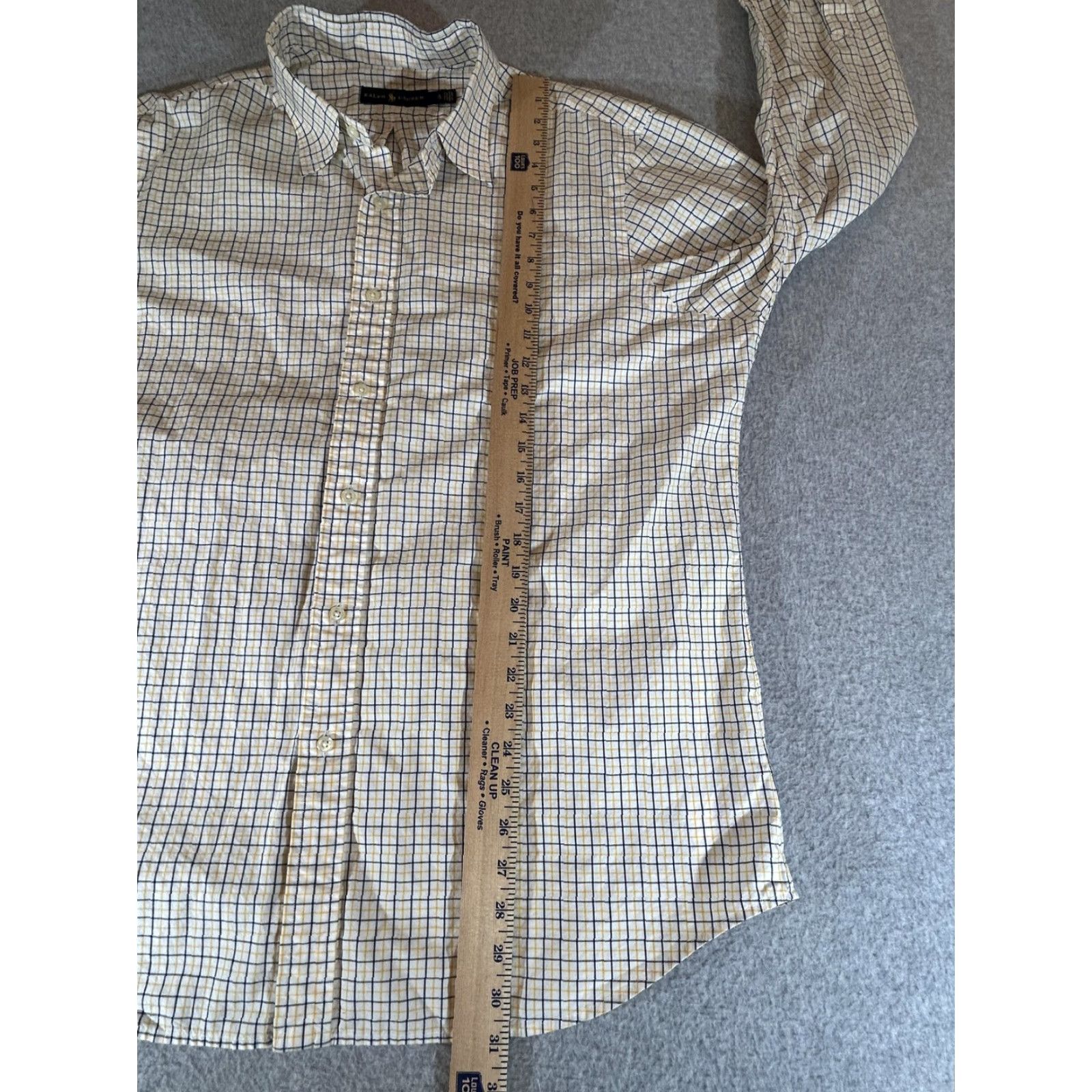 Ralph Lauren Ralph Lauren Shirt Mens XL White Yellow Check Long Sleeve Button Polo Cotton Shirt Size US XL / EU 56 / 4 - 5 Thumbnail