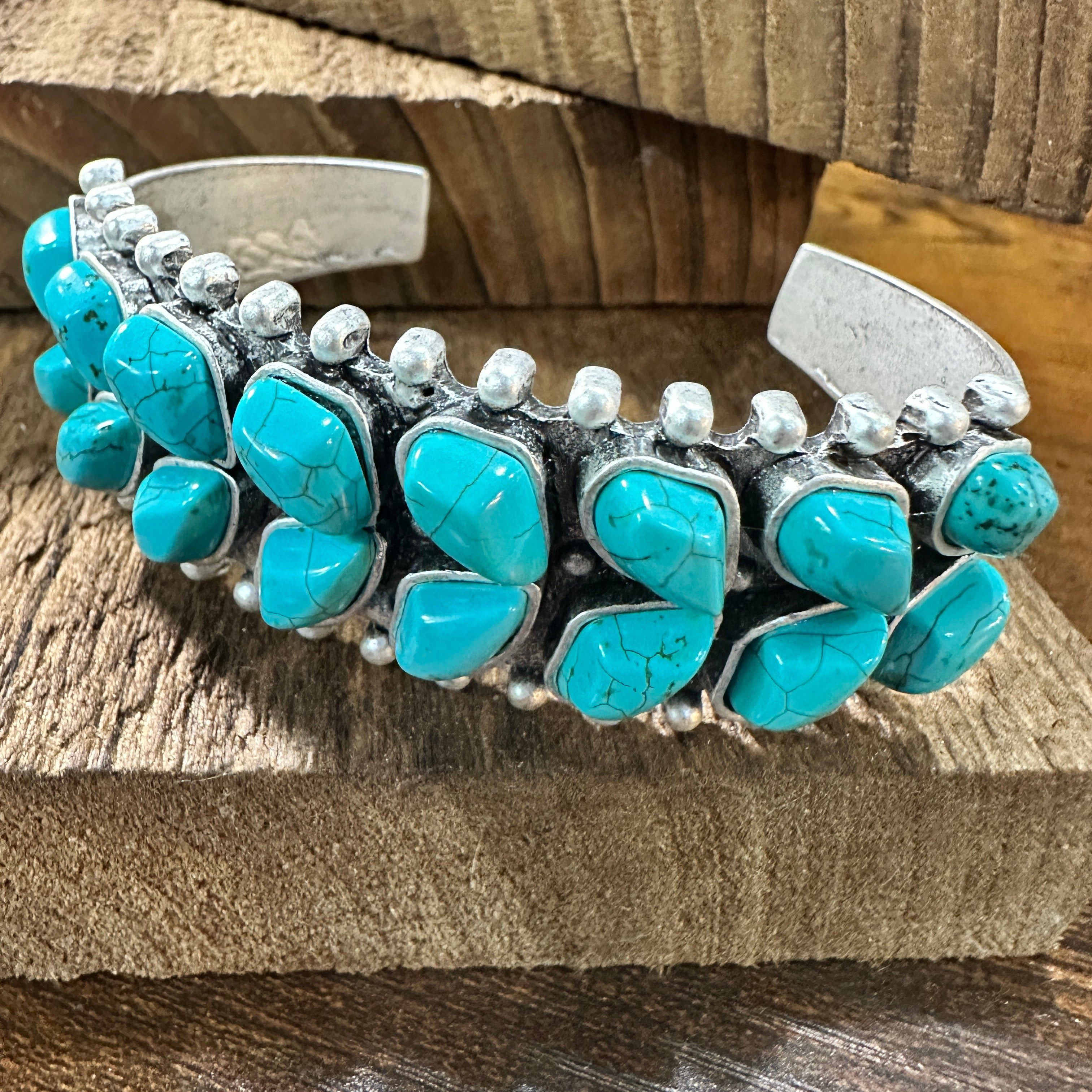 Other Double Layered Navajo Turquoise Cuff Bracelet Design, Southw Size ONE SIZE - 6 Thumbnail