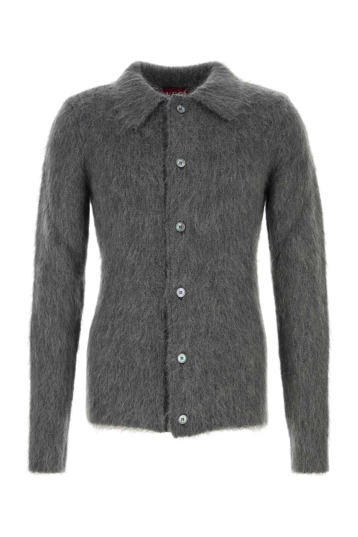 Gucci Grey Mohair Blend Cardigan Size US M / EU 48-50 / 2 - 1 Thumbnail