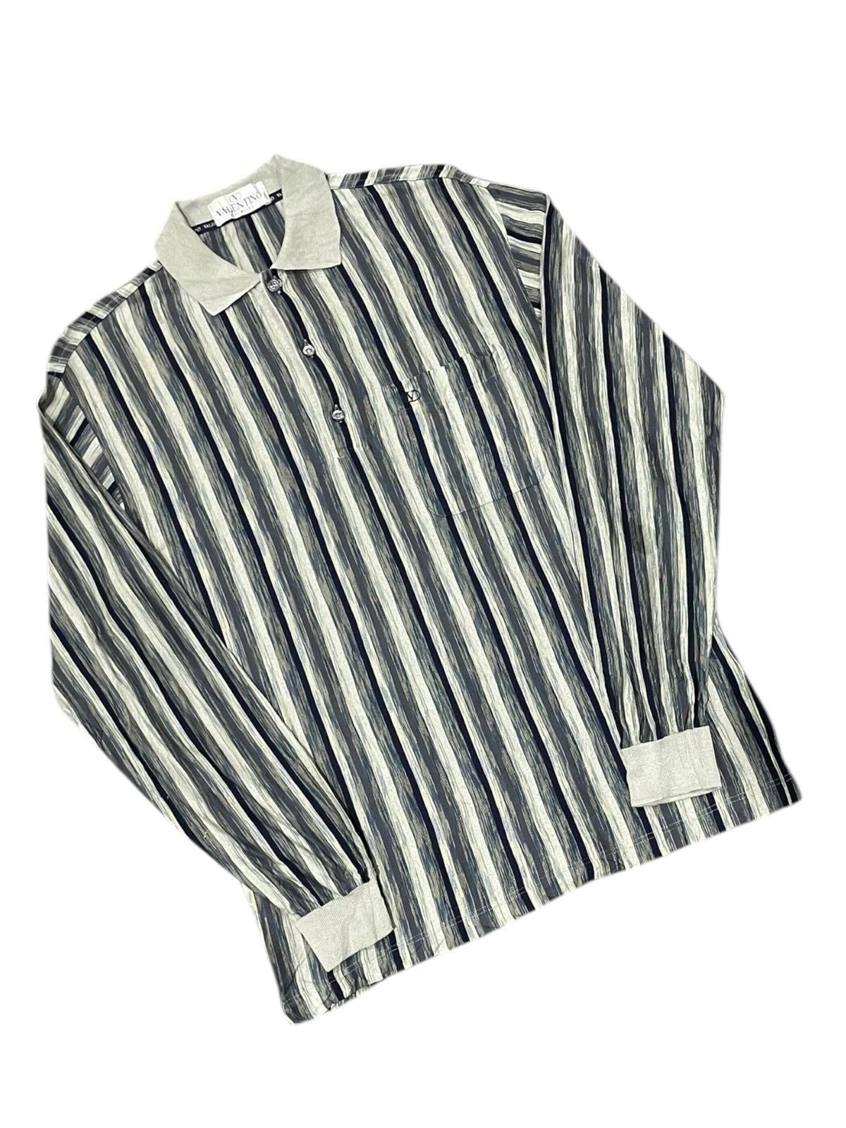 Designer Valentino Stripped Polo Size US M / EU 48-50 / 2 - 4 Thumbnail